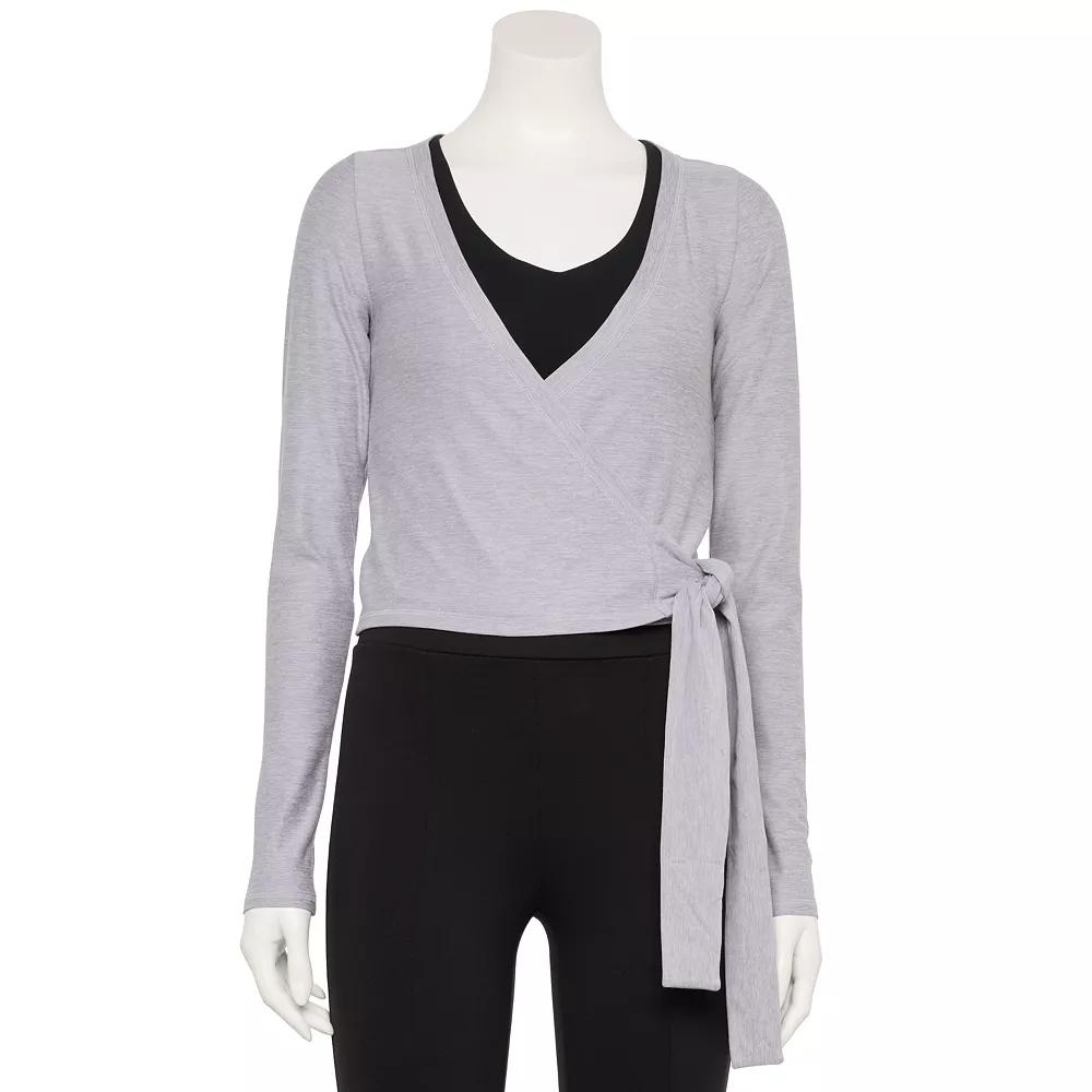 Women's FLX Wander Ballet Wrap Long Sleeve Top, Size: Small, Litho Purple Product Image