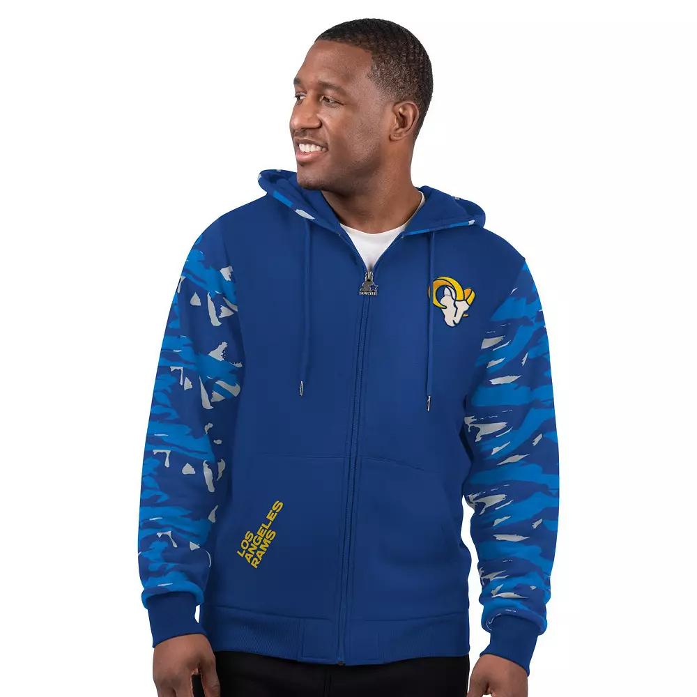 Men's Starter Royal Los Angeles Rams Thursday Night Gridiron Full-Zip Hoodie,  Product Image