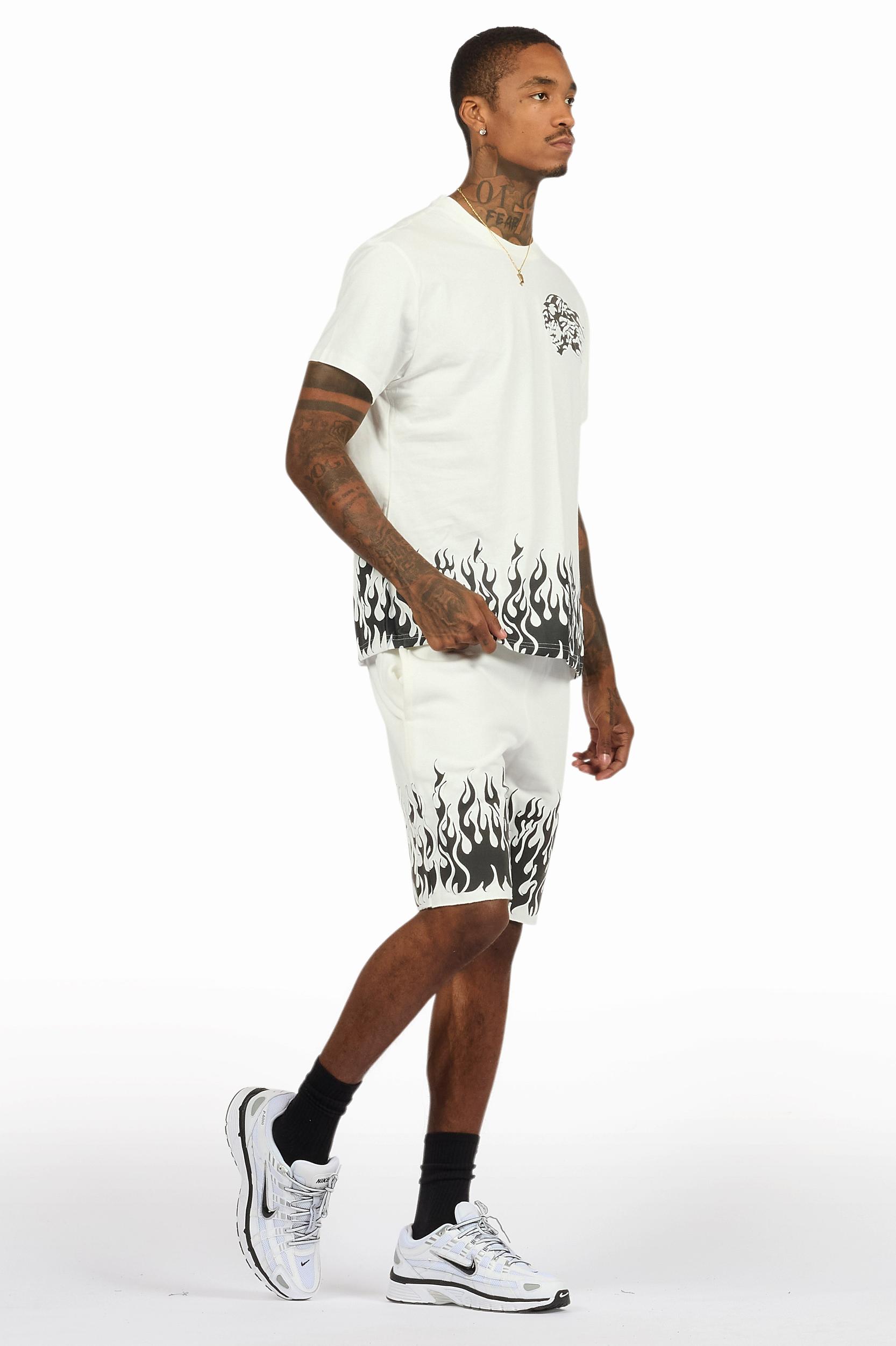 Bubble White T-Shirt/Short Set Male Product Image