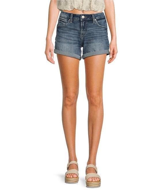 Silver Jeans Co. Mid Rise Curvy Fit Boyfriend Shorts Product Image