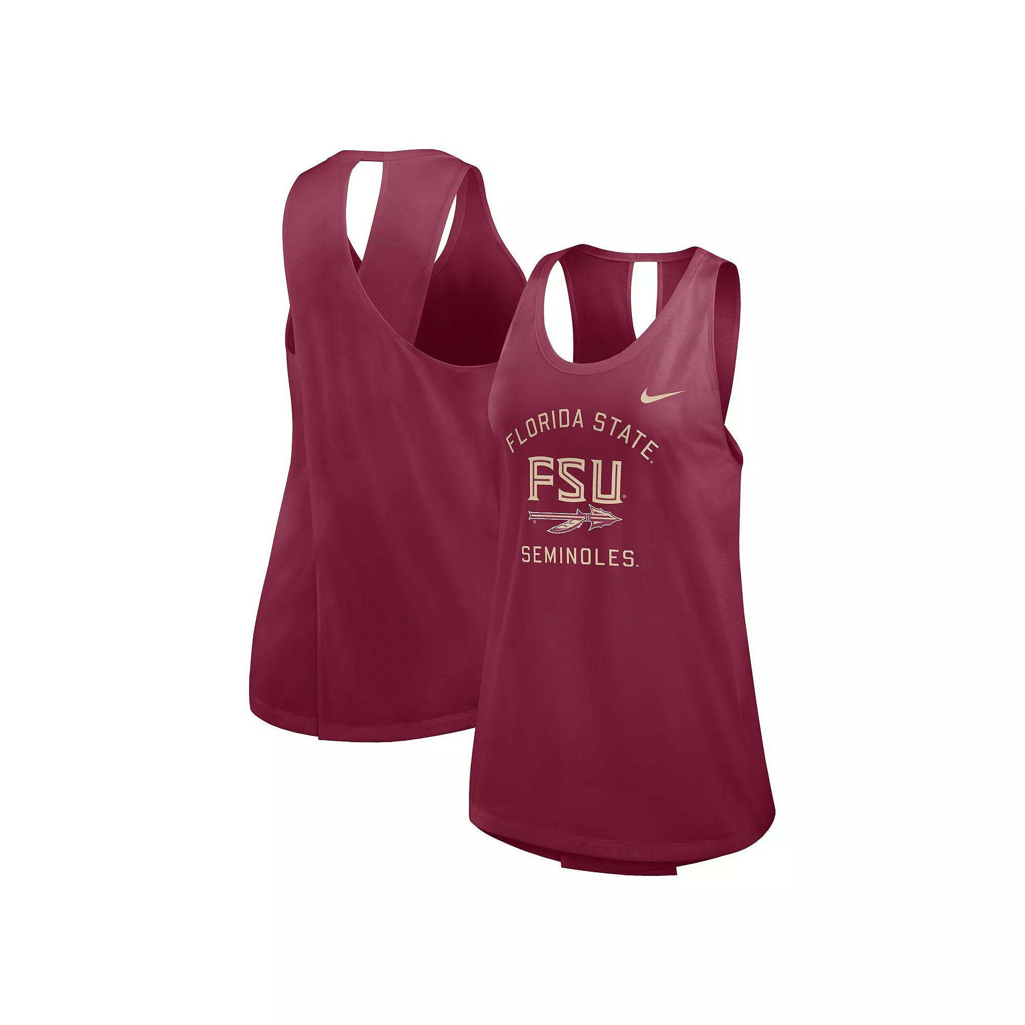 Women's Nike Garnet Florida State Seminoles Primetime Open Back Tank Top, Size: Medium, Red Product Image