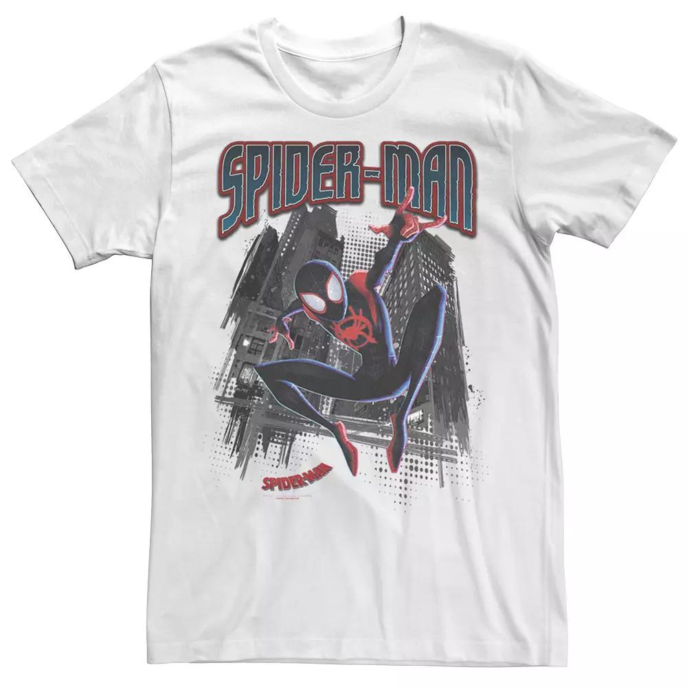Men's Marvel Into The Spider-Verse Neon Skyline Tee,  Product Image