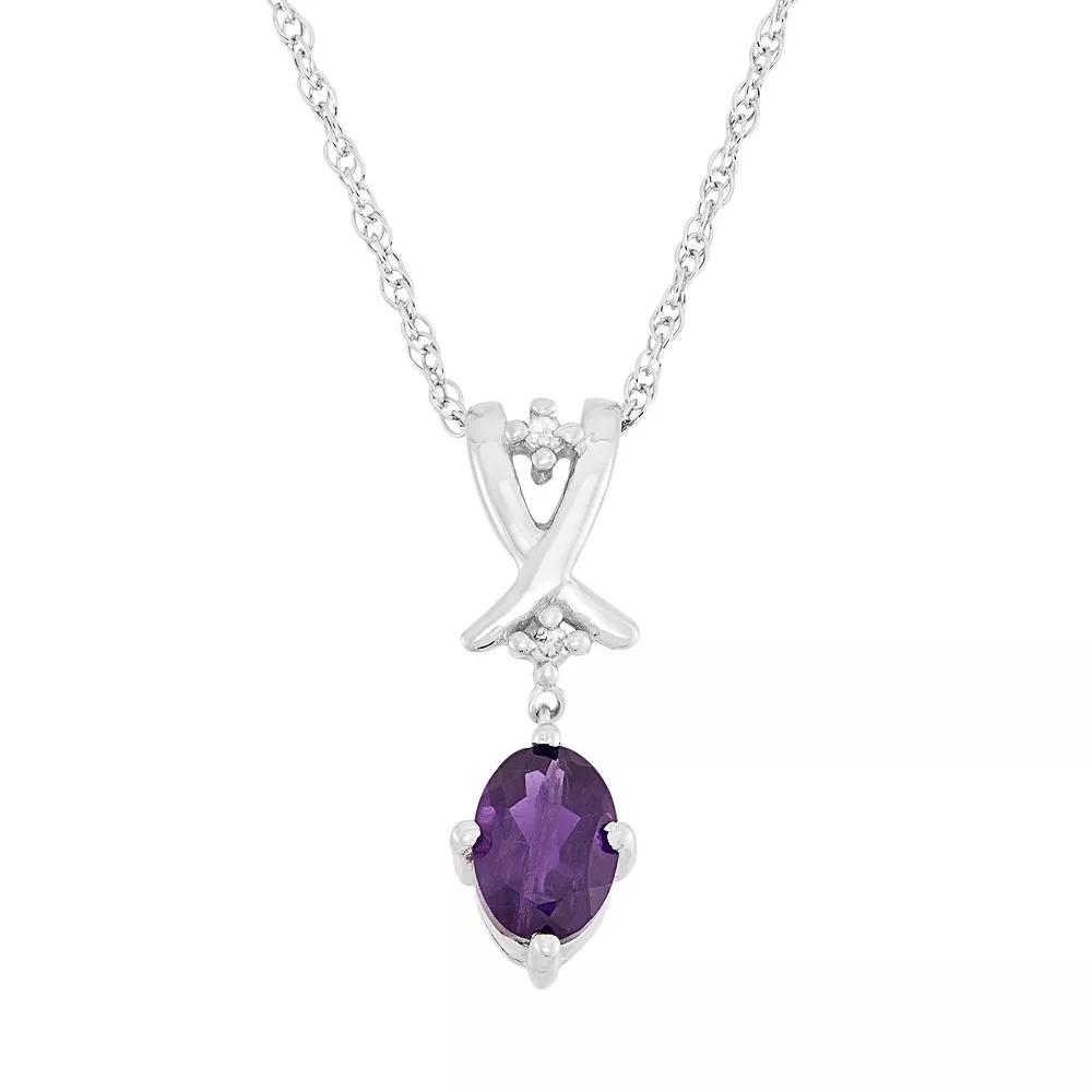 Jewelexcess Amethyst & Diamond Accent Sterling Silver Pendant Necklace, Women's, Size: 18", Purple Product Image