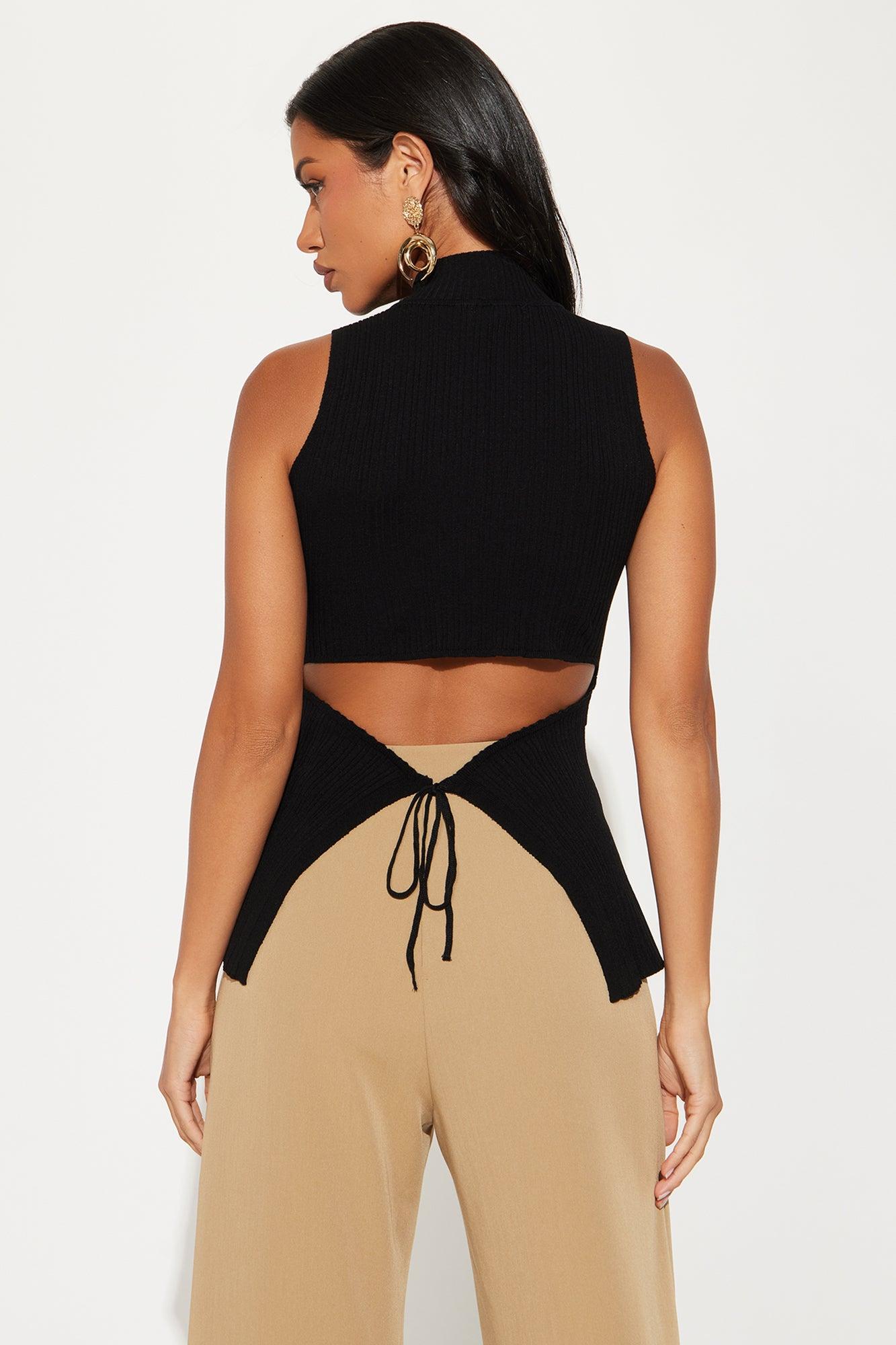 Autumn Ribbed Turtle Neck Top - Black Product Image