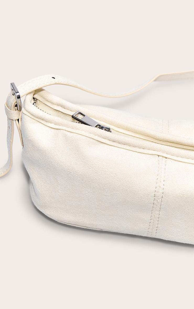 Butter Cream Suede Slim Buckle Strap Shoulder Bag Product Image