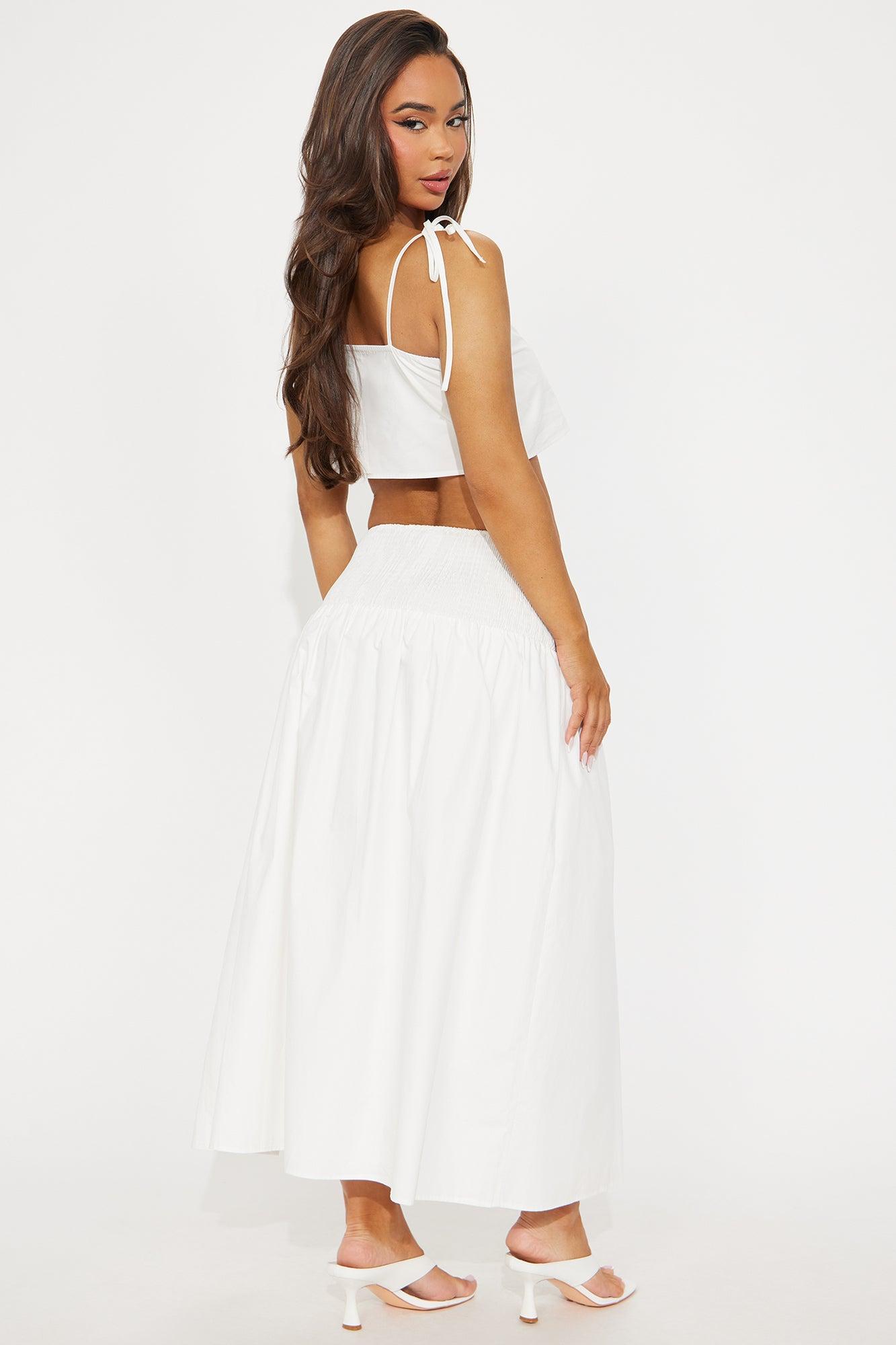 Feeling The Sunshine Skirt Set - White Product Image