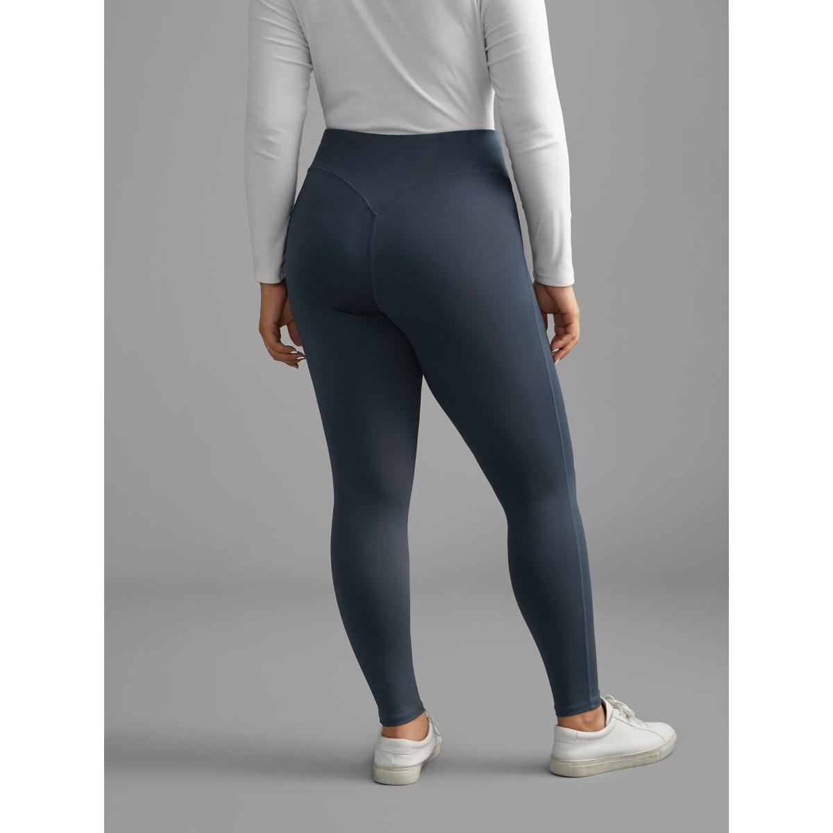 Plus Size High Stretch Waist Hip-Lifting Leggings Women SlateGray Workwear Essentials High stretch Skinny Mid Rise Office Leggings BloomChic 18-20/2X Product Image