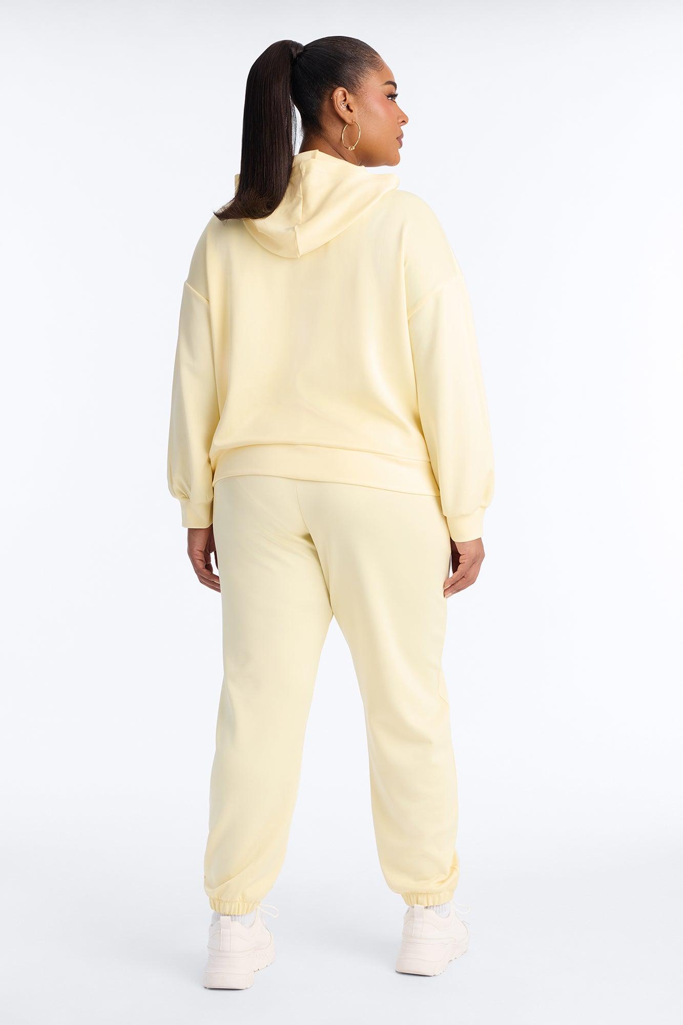 Sophia Scuba Zip Up Jogger Set - Yellow Female Product Image