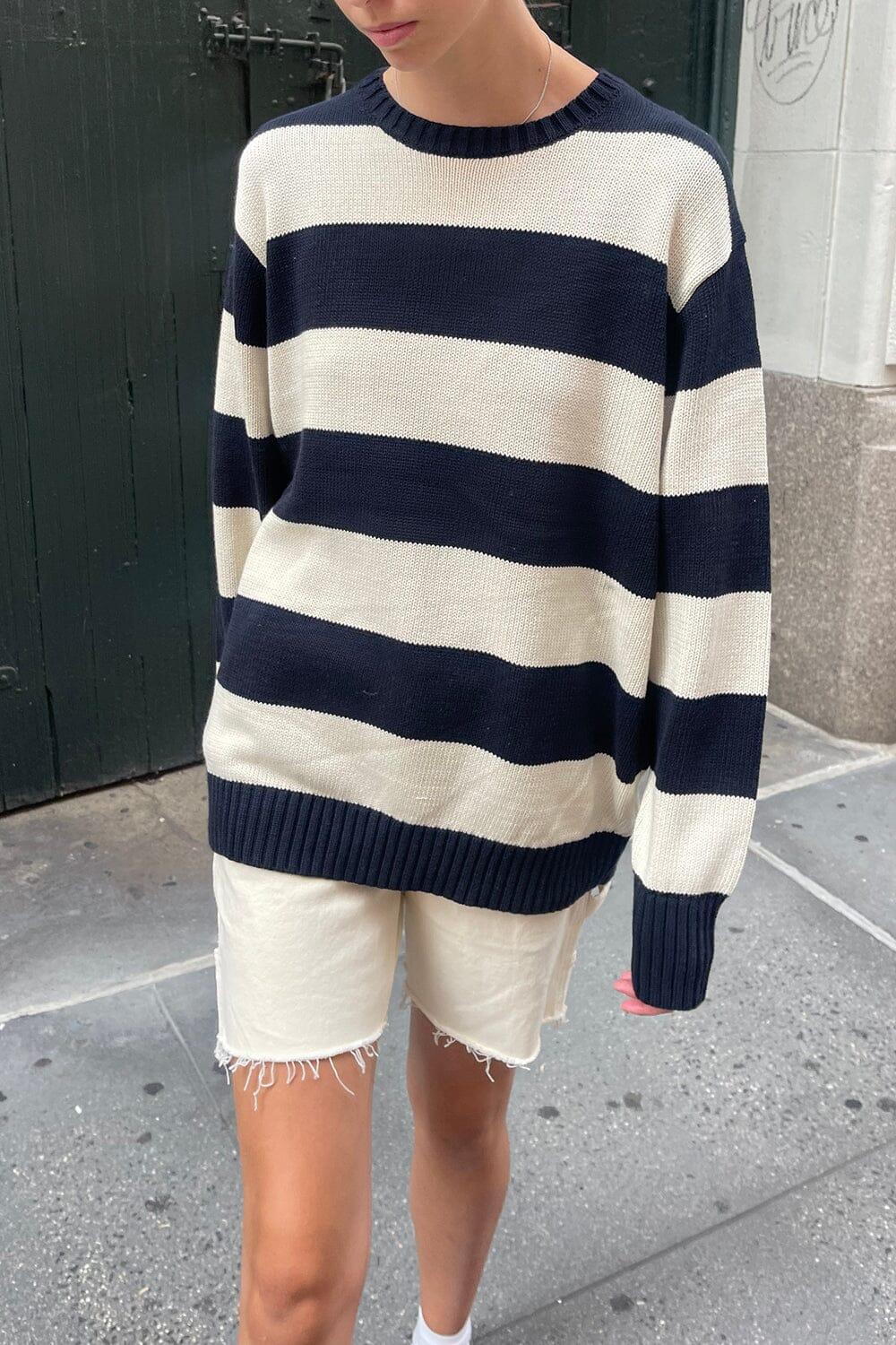 Brianna Cotton Thick Stripe Sweater Product Image