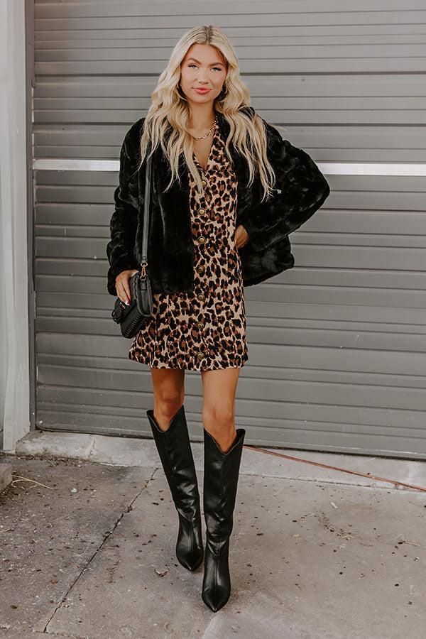 Falling In Love Leopard Mini Dress Product Image