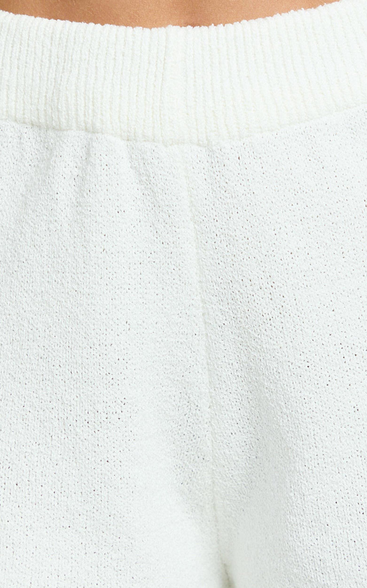 Adeline Short - Knit Short in White Product Image