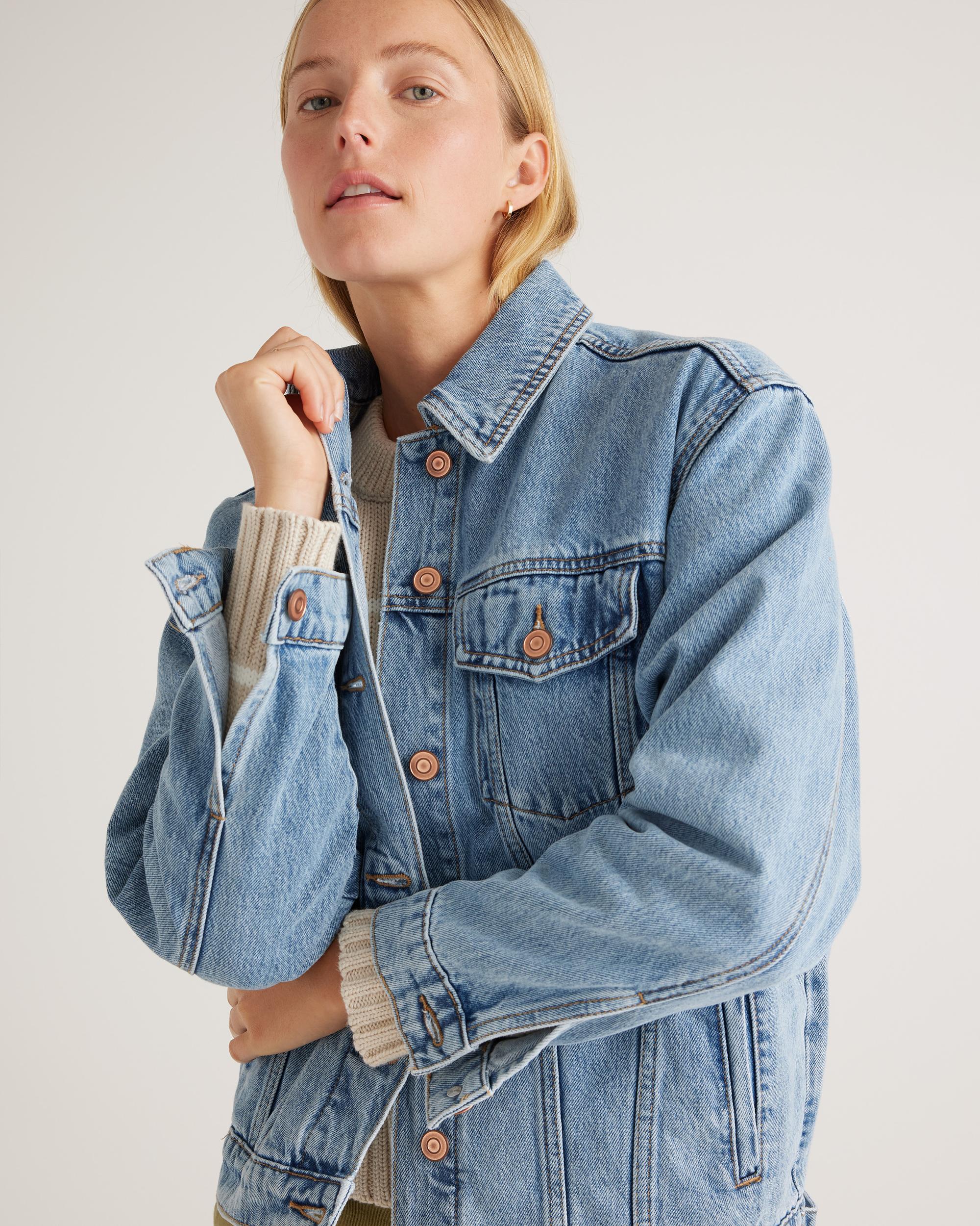 Quince | Women's OverSized Denim Jacket Size XL, Organic Cotton Product Image
