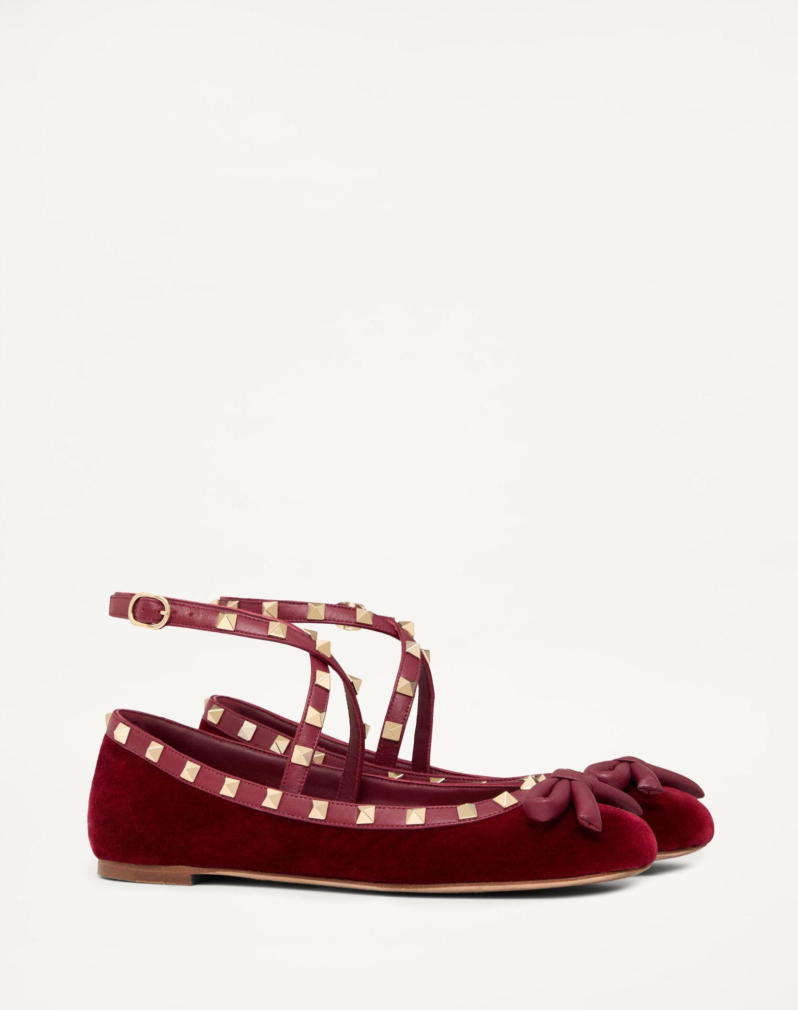 Rockstud Velvet Ballerina Product Image