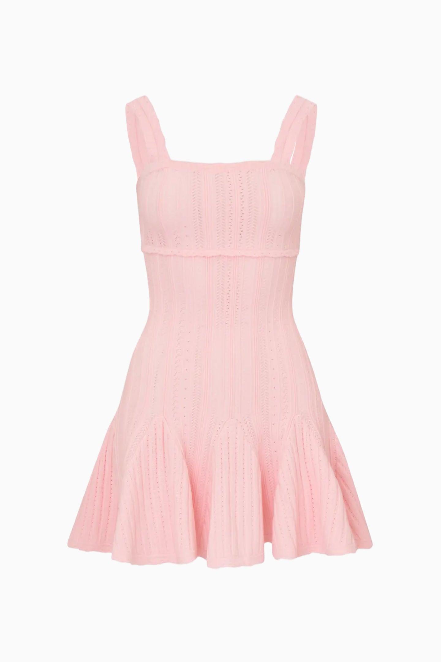 Tabatha Stretch Pointelle Mini Dress - PEACH SORBET Product Image