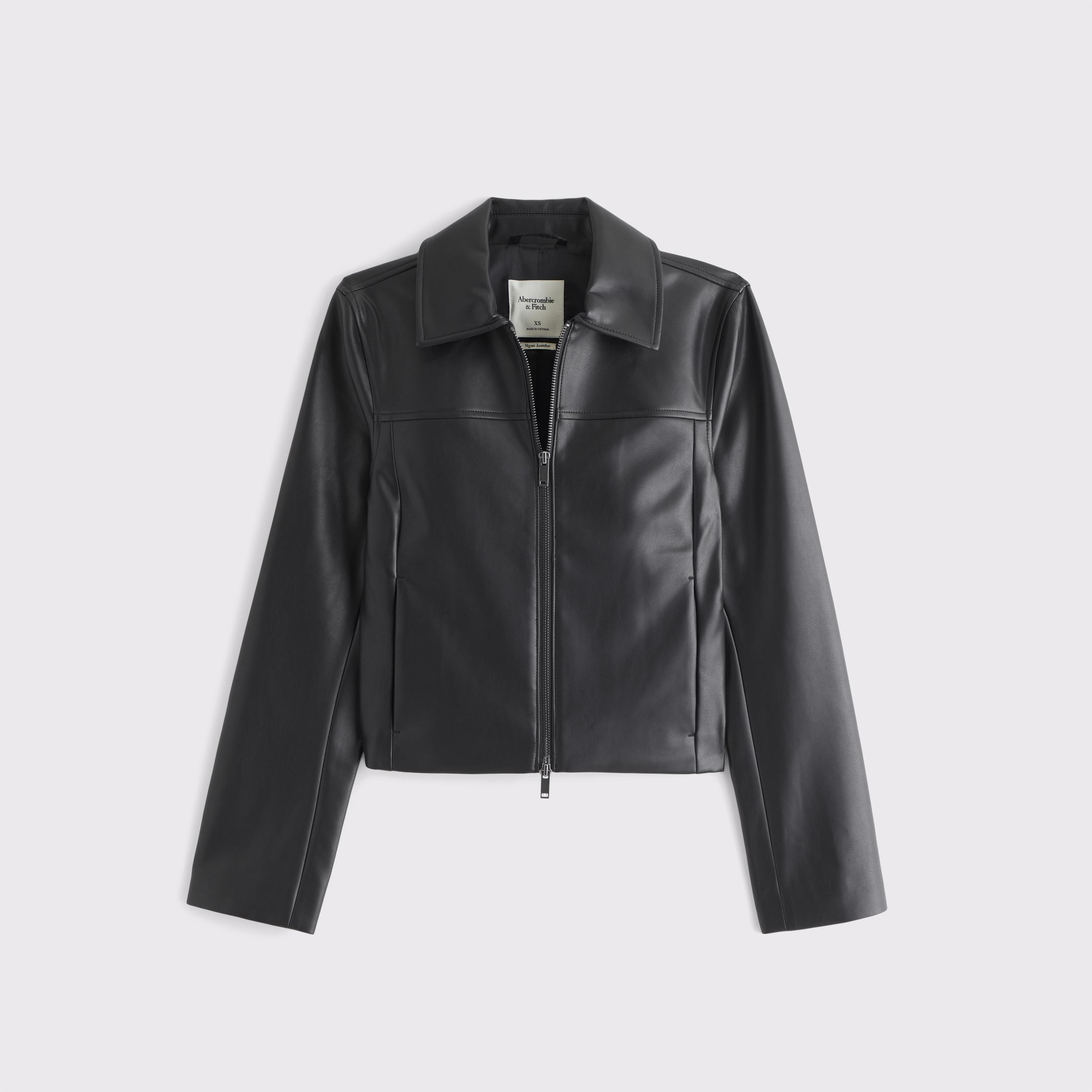 Slim Zip Vegan Suede Jacket Product Image