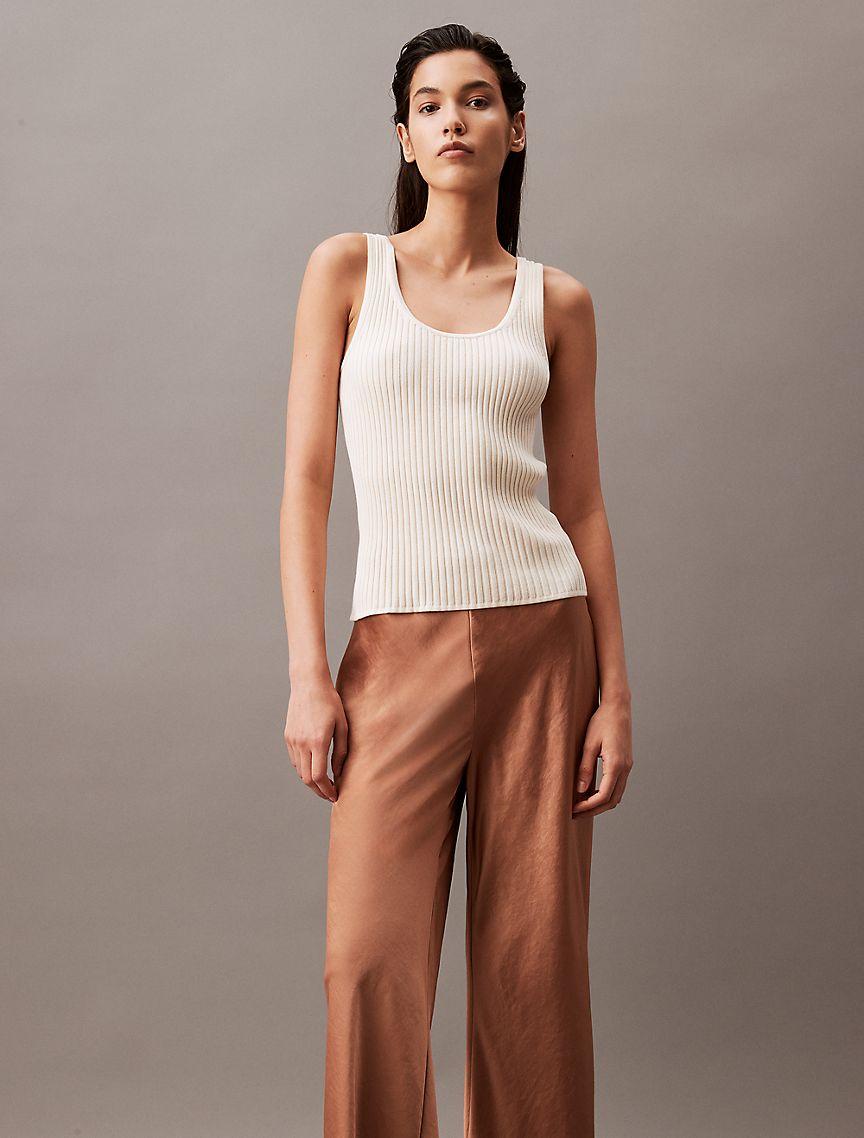 Crushed Satin Wide Leg Pants Product Image