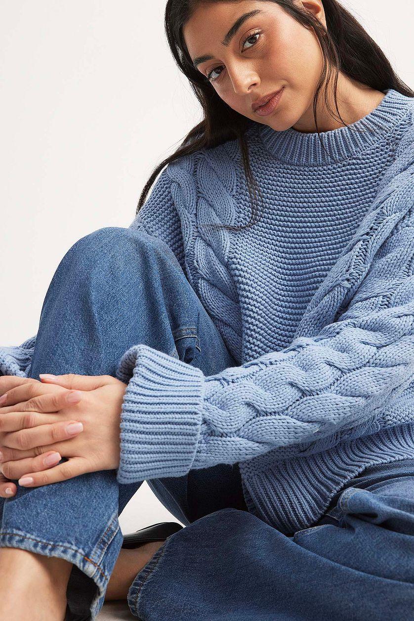 Knitted Oversized Cable Sweater Product Image