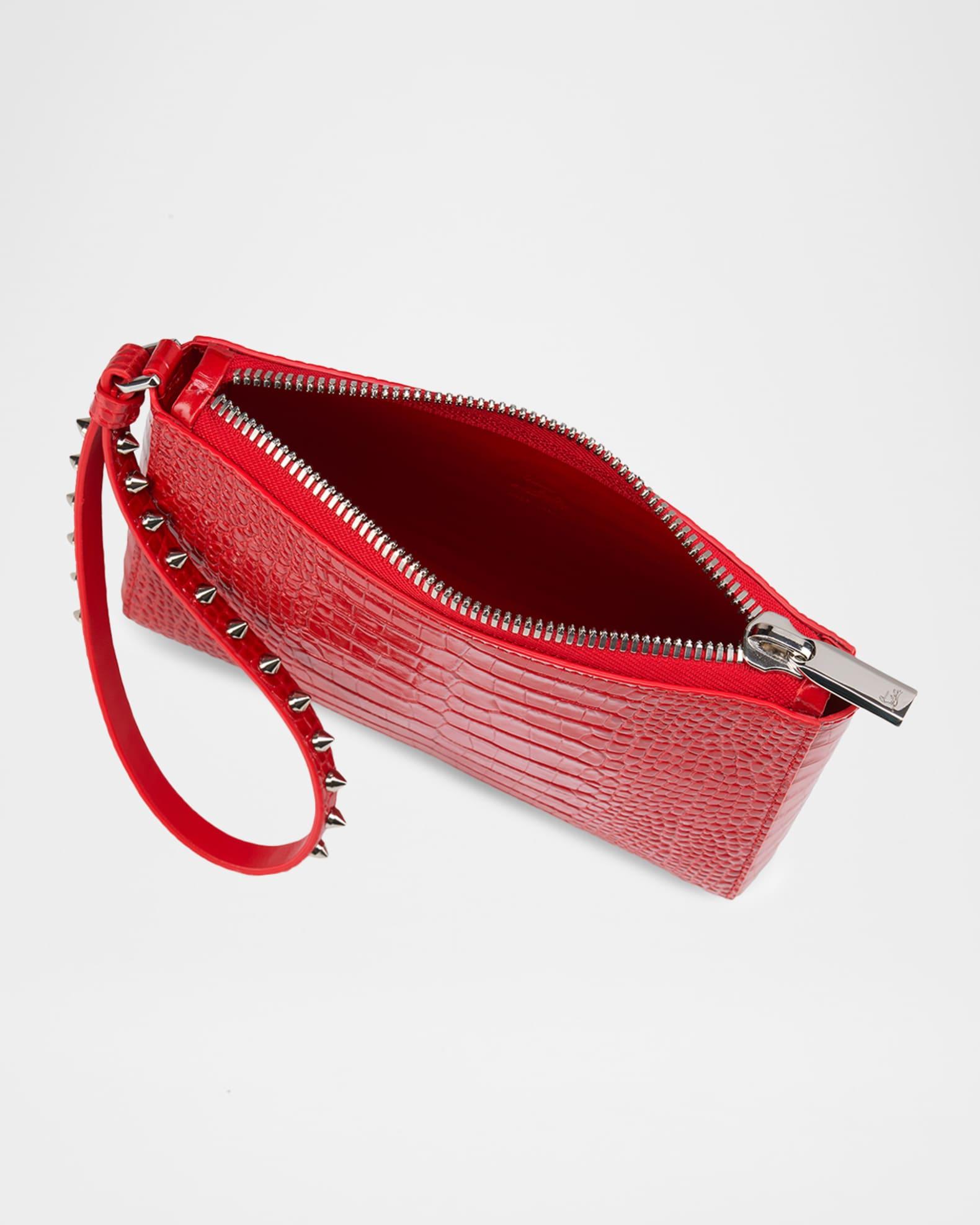 Cabata Mini Pouch Bag in Croc-Embossed Leather  Product Image