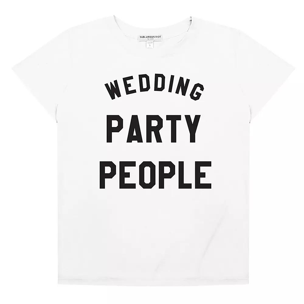 Womens Suburban Riot Wedding Party People Loose Fit Graphic Tee, Girls Product Image