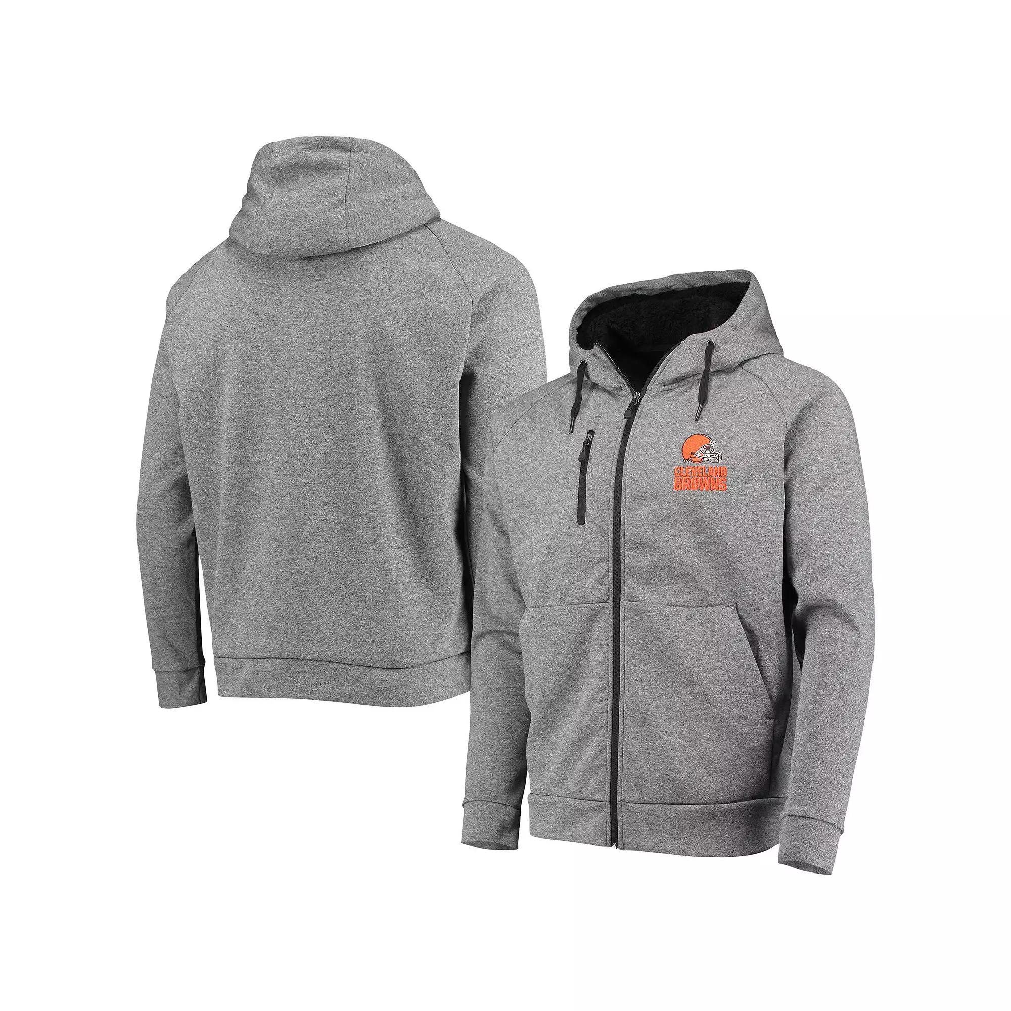 Men's Dunbrooke Charcoal Cleveland Browns Shag Tri-Blend Full-Zip Raglan Hoodie,  Product Image