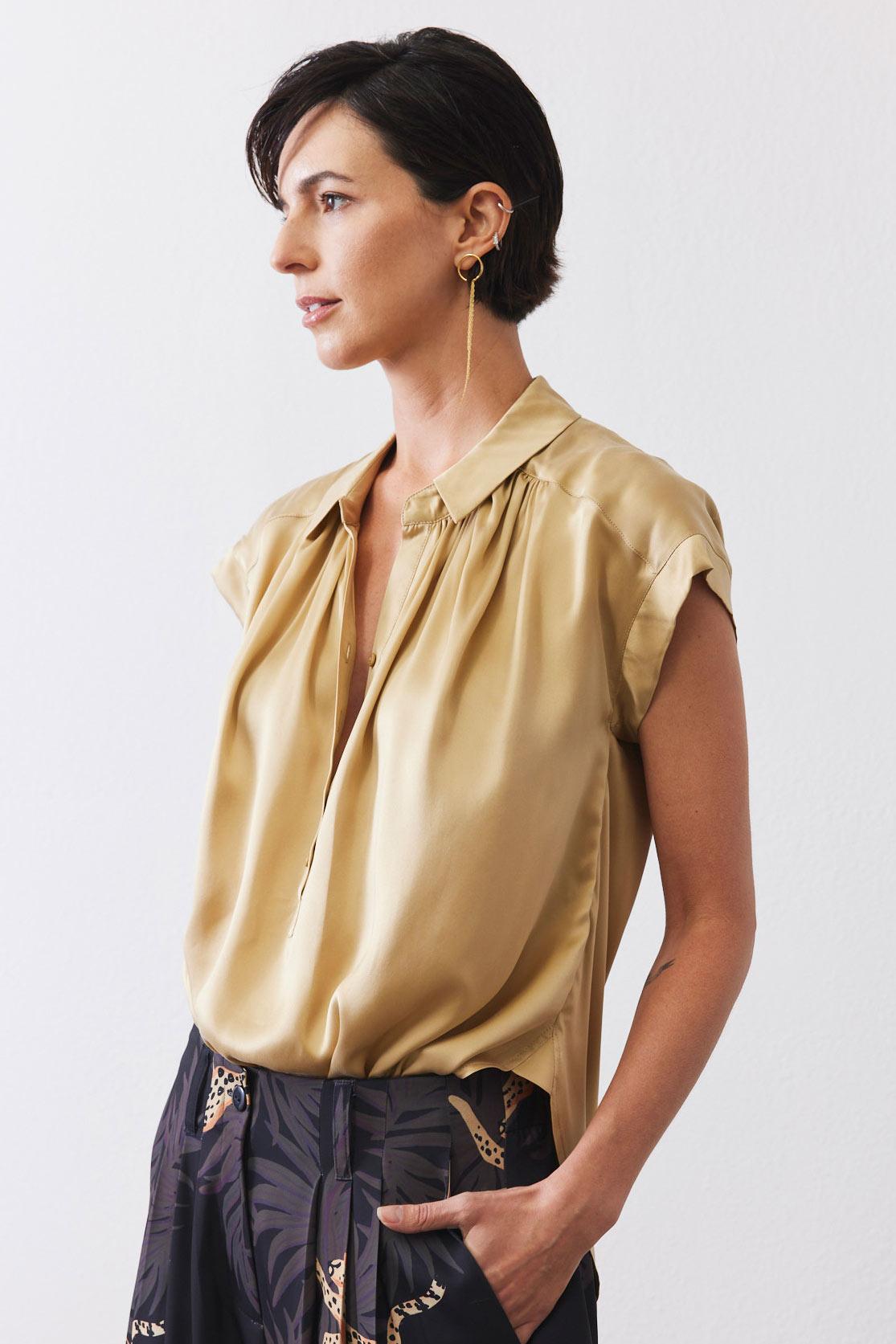 The Nonchalant Oversized Silk Blouse Product Image