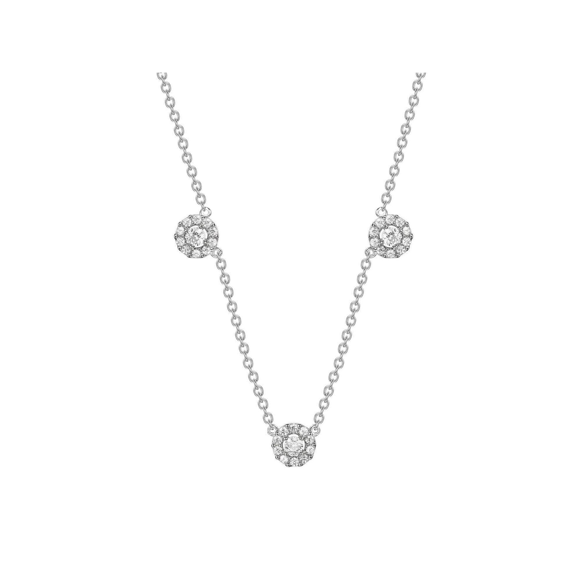 Sterling Silver 3/8 Carat T.W. Diamond Station Necklace, Womens Product Image
