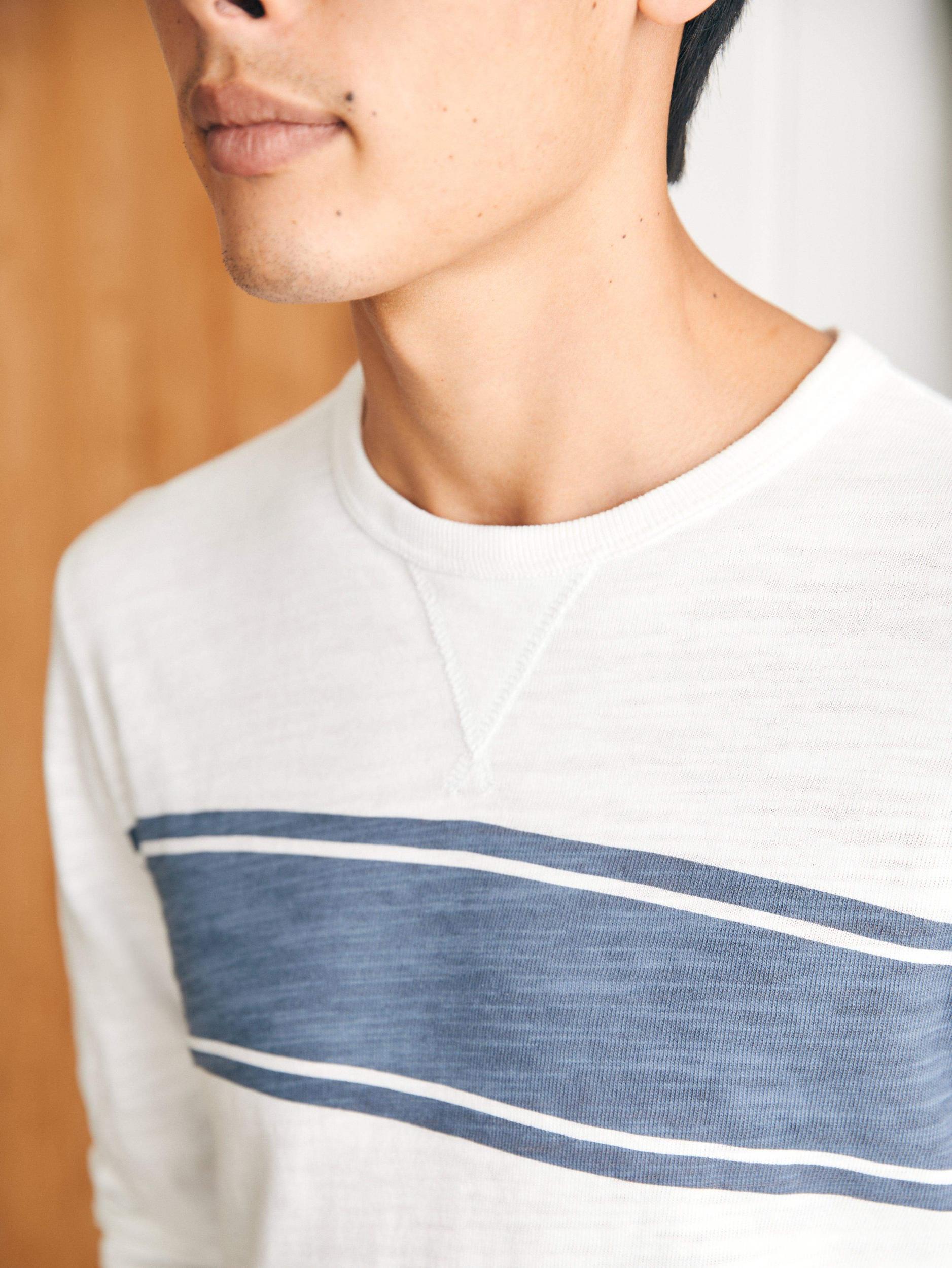 Sunwashed Slub Crew - White Surf Stripe Male Product Image