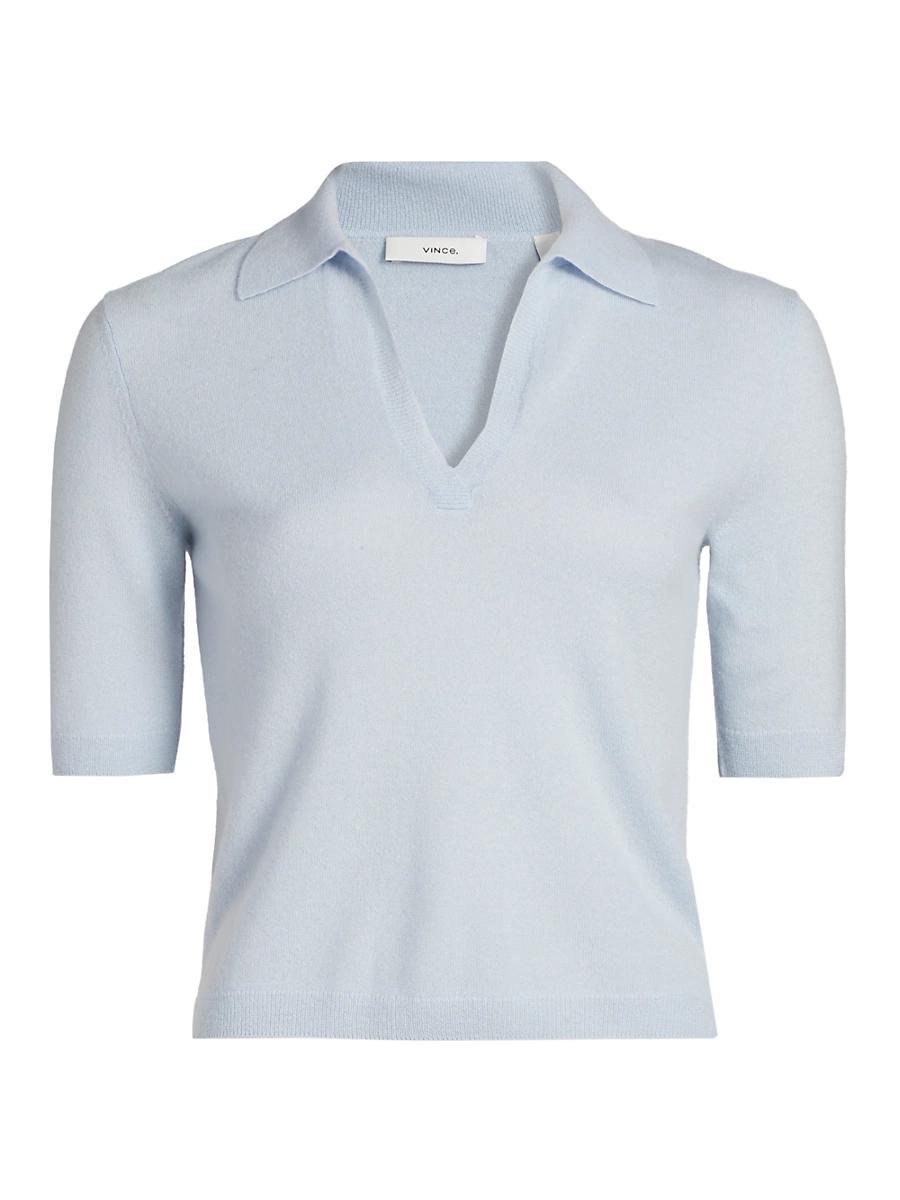 Cashmere-Silk Short-Sleeve Polo Sweater Product Image