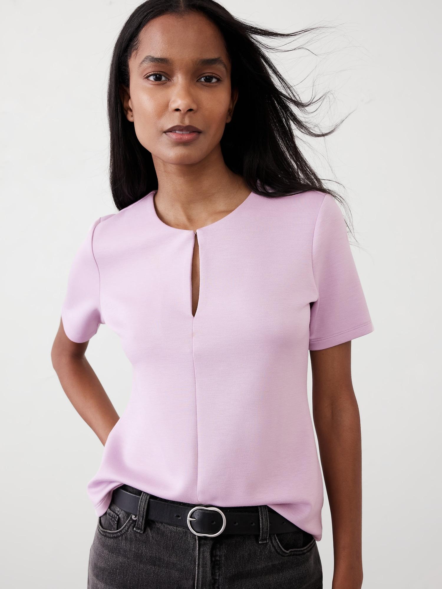 Soft Touch Scuba Crew-Neck Top Product Image