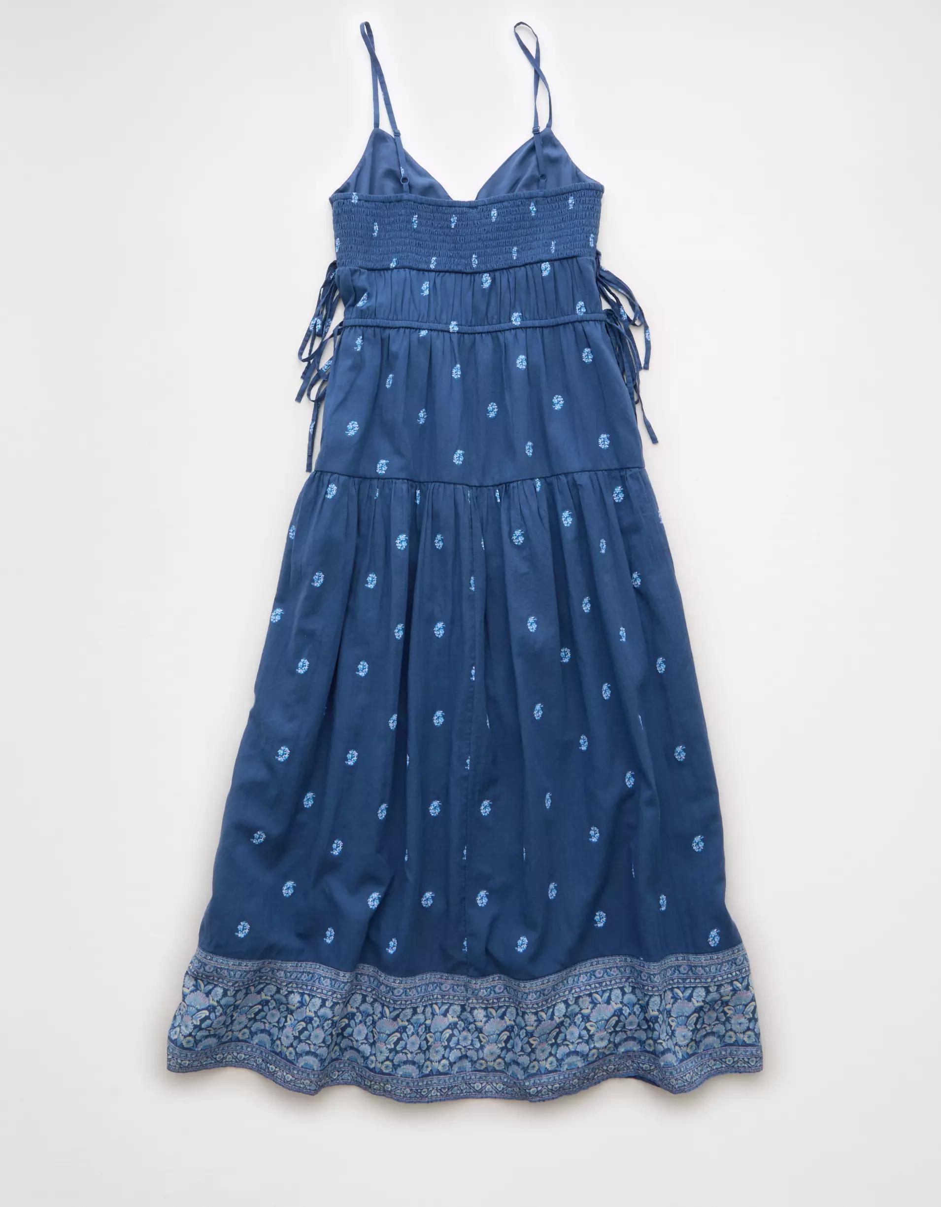 AE V-Neck Side Tie Midi Dress Product Image