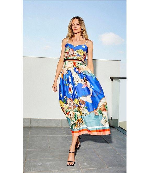 Antonio Melani Callista Ocean Print Square Neck Sleeveless Coordinating Blouse Product Image