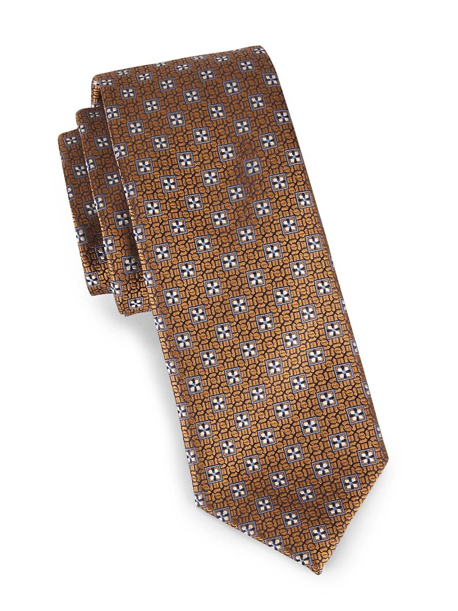 Mens Small Medallion Silk Tie Product Image