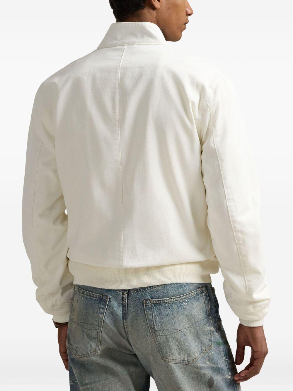 POLO RALPH LAUREN Logo-embroidered Cotton-twill Bomber Jacket In White Product Image