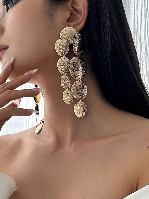 Geometric Tasseled Drop Earrings Necklaces Accessories Product Image