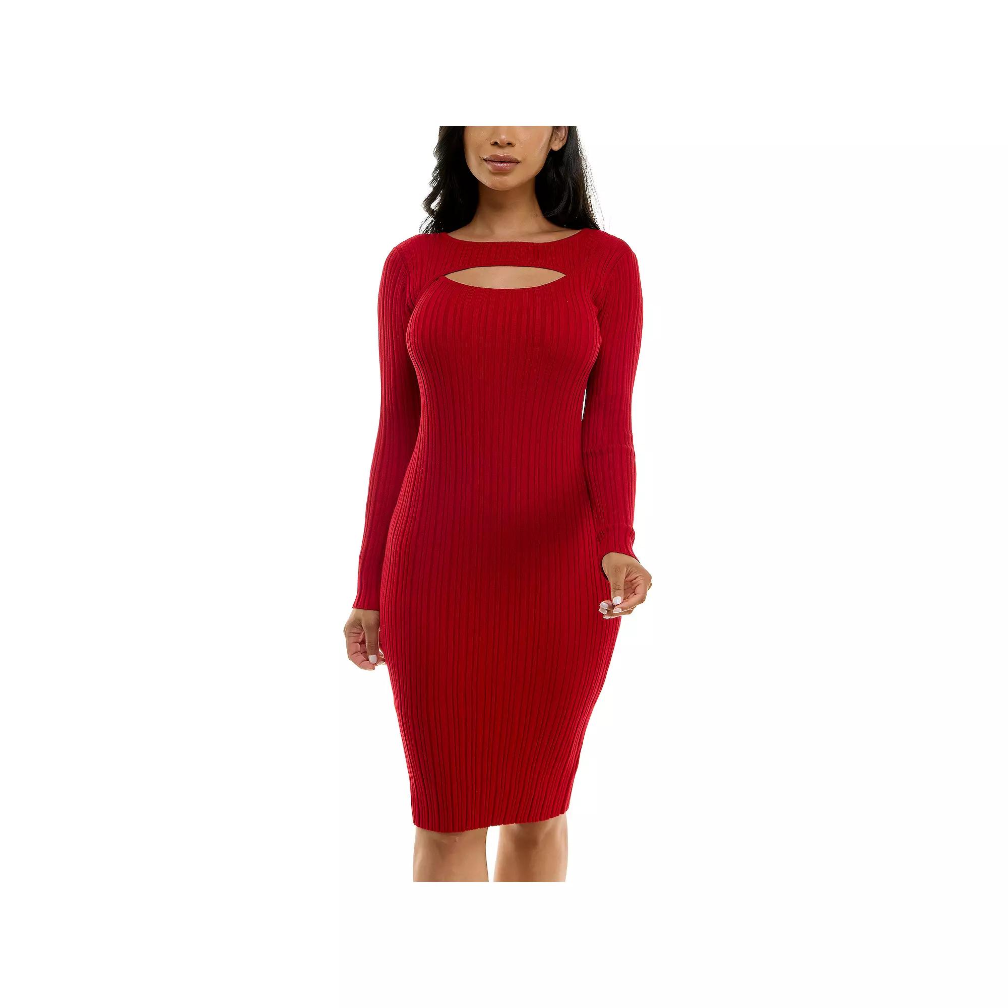 Women's Nina Leonard Ribbed Midi Sweater Dress,  Product Image