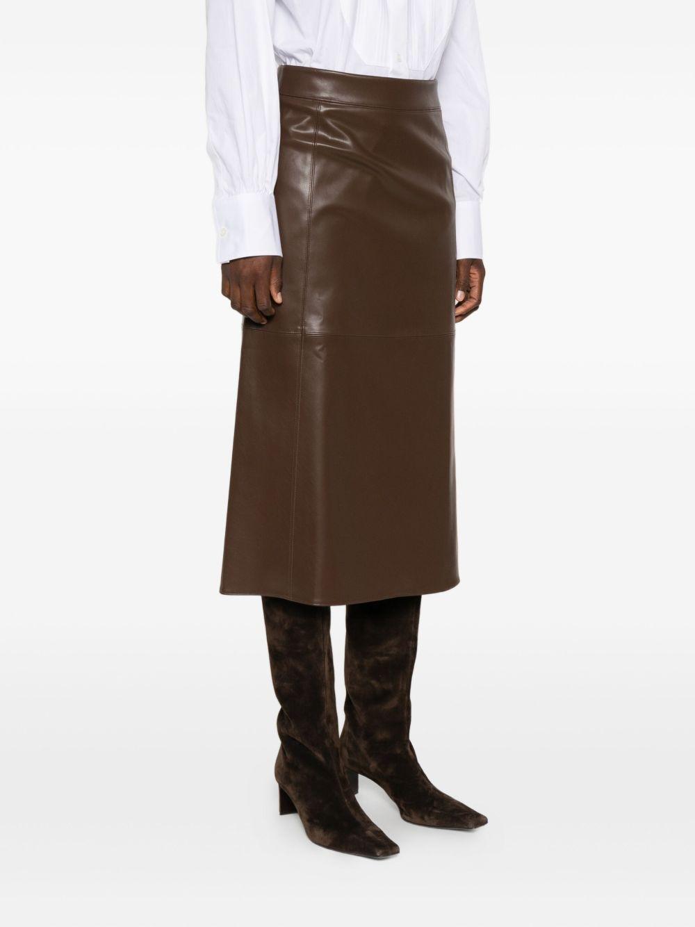 faux-leather panelled midi skirt Product Image
