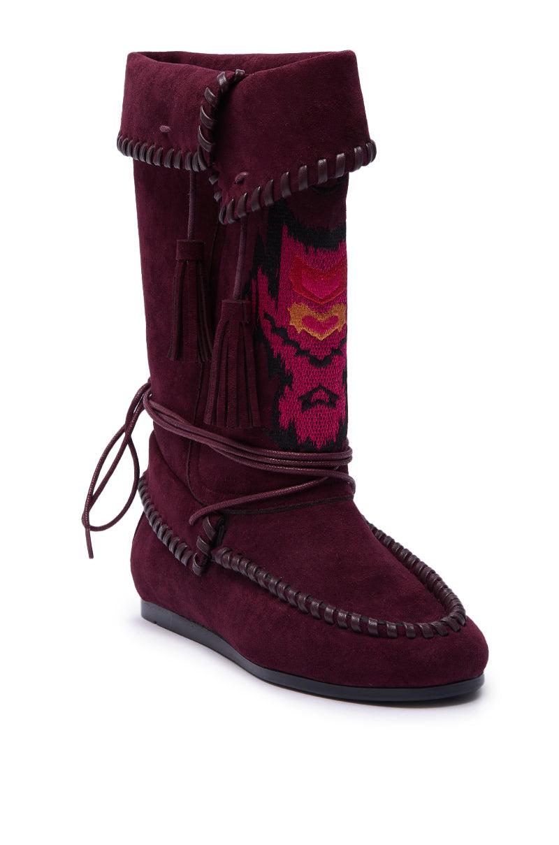 AZALEA WANG WERET PLUM FLAT BOOTIE Product Image