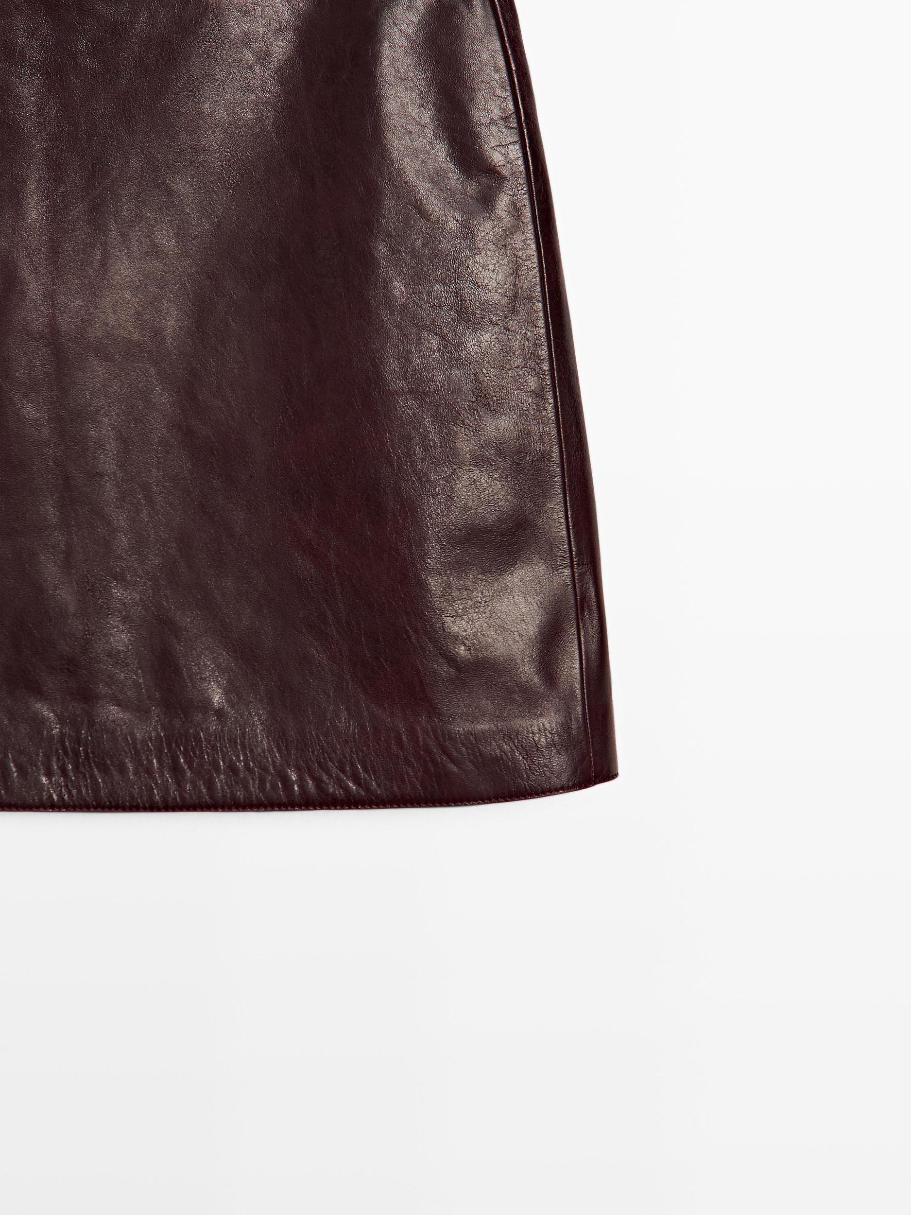 Short nappa leather skirt Product Image