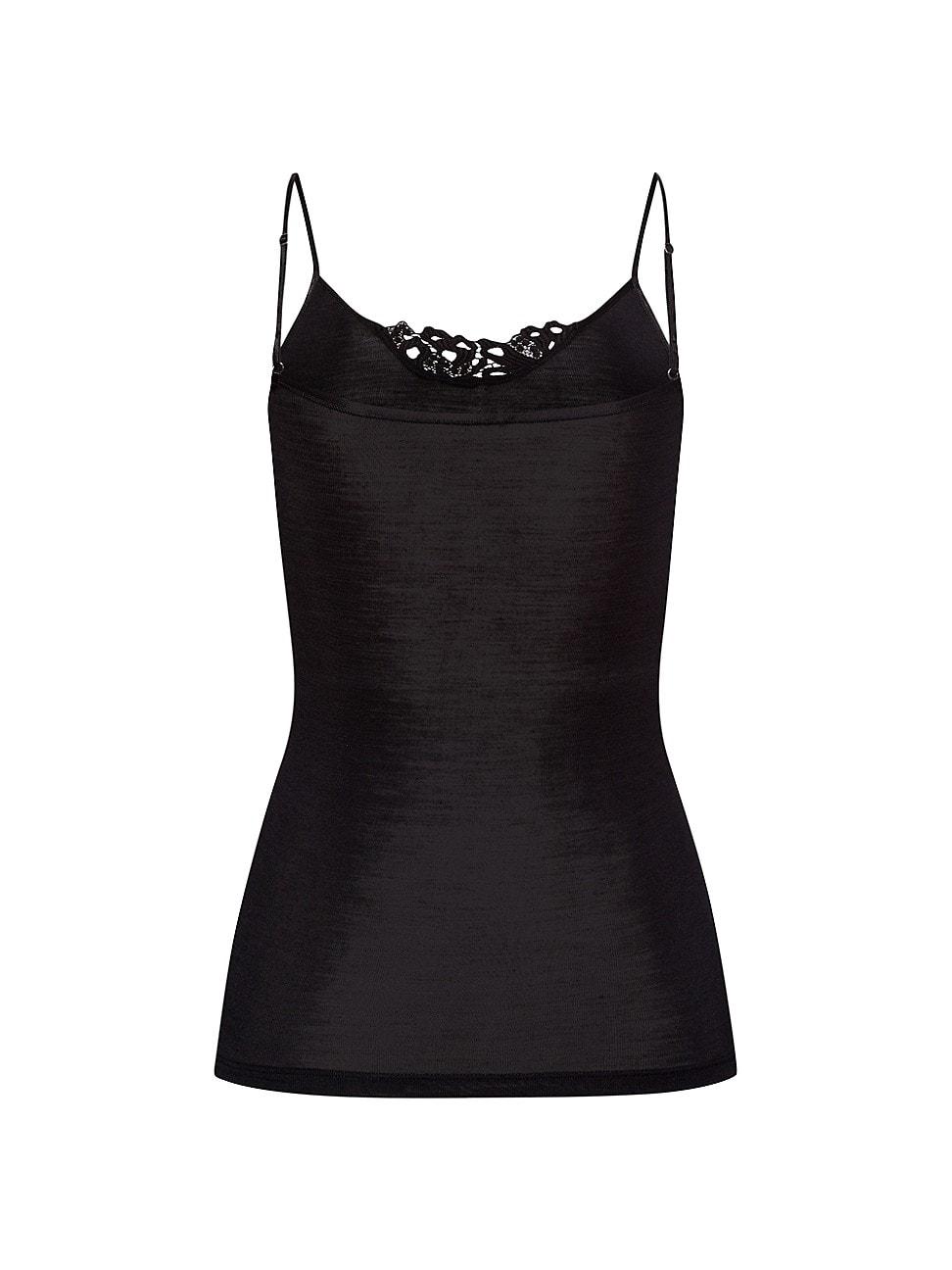 Womens Woolen Silk Embroidered Spaghetti Strap Cami Top Product Image