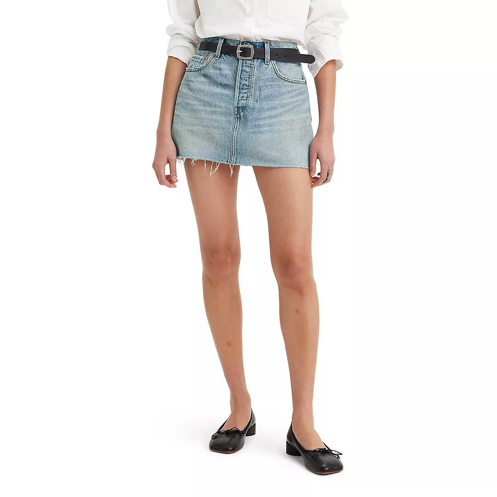 Women's Levi's® A-Line Button Front Mini Skirt, Size: 29(US 8)Medium, Woven Minutes Product Image