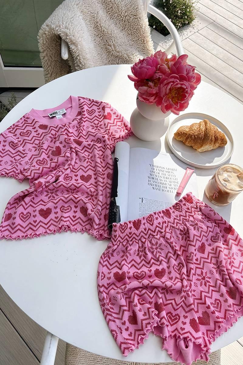 Pretty Pink Fairisle Waffle Sleep Set Product Image