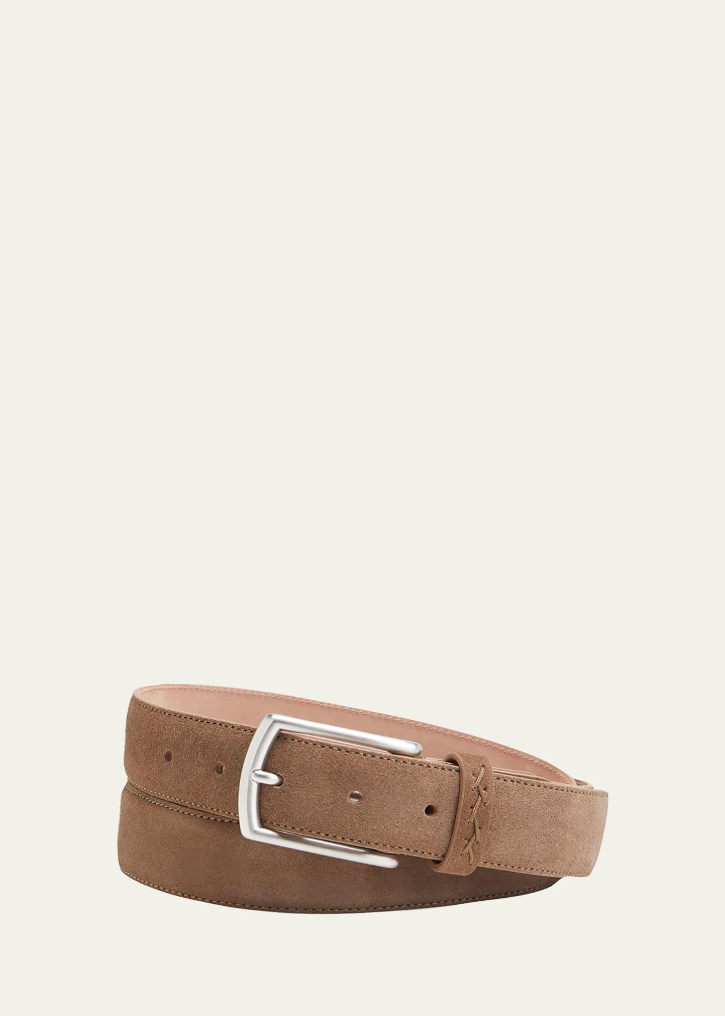 Zegna Z Lux Grey Melange Suede Belt Product Image