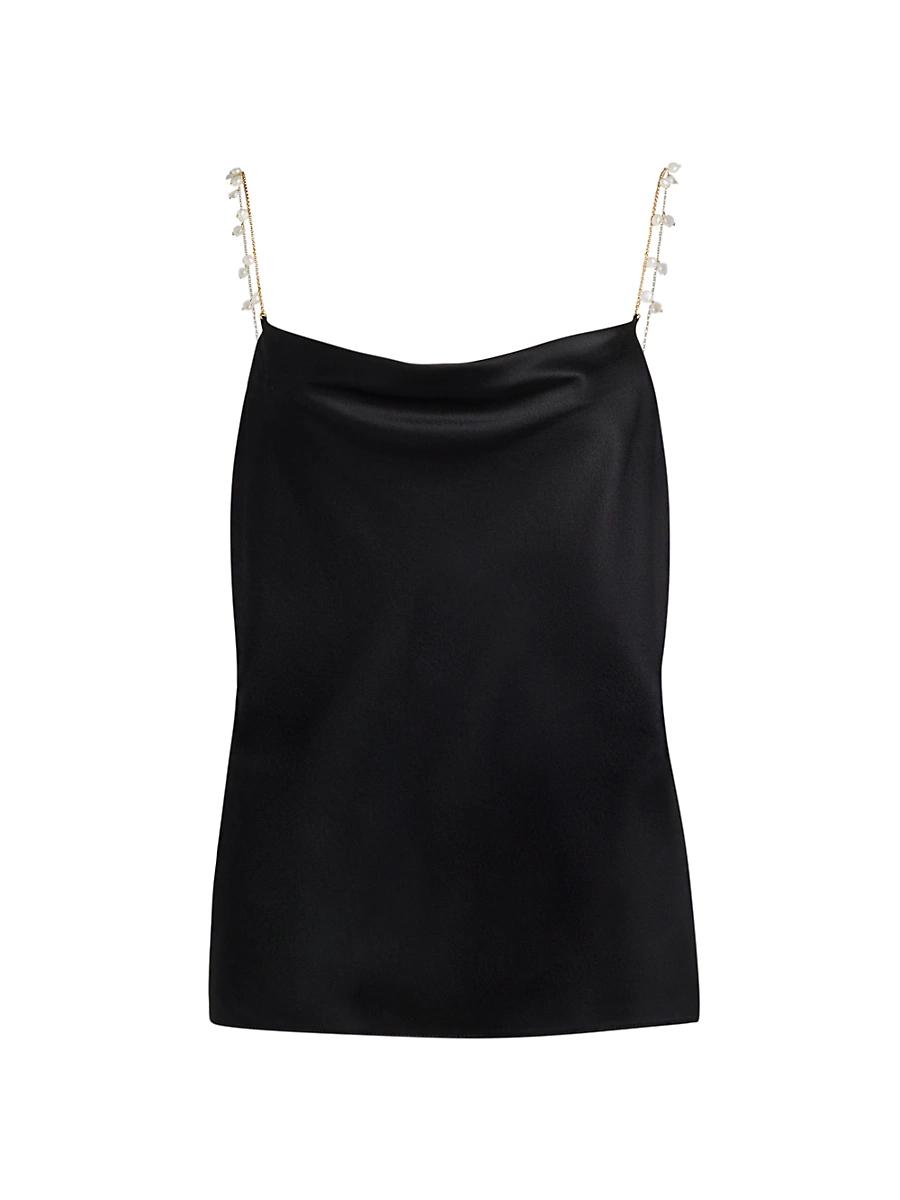 Womens Busy Cowlneck Silk-Blend Blouse Product Image