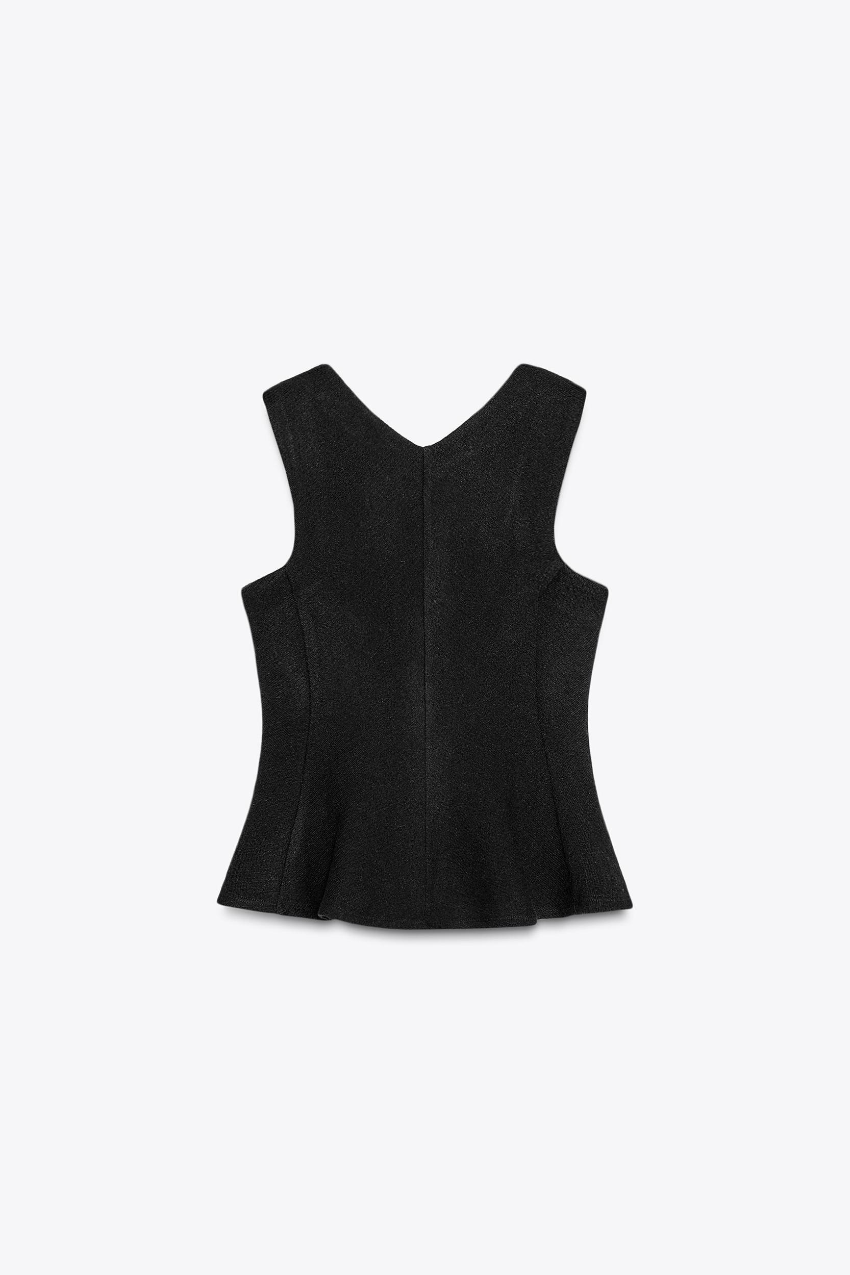 TEXTURED PEPLUM TOP Product Image