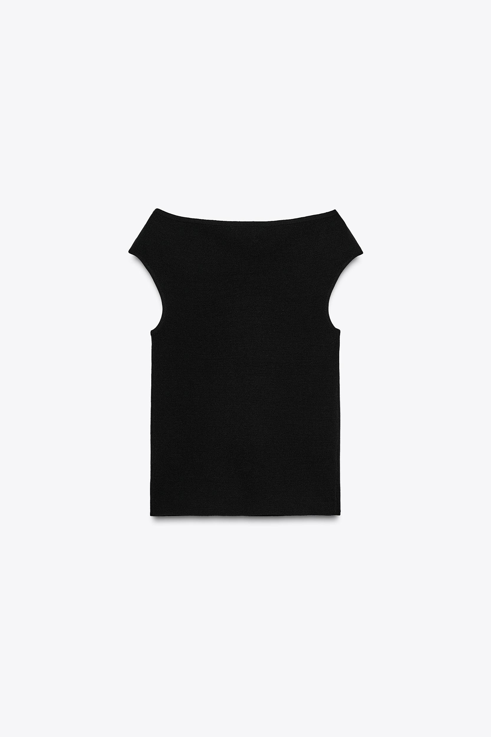 PLAIN KNIT BOAT NECK TOP Product Image