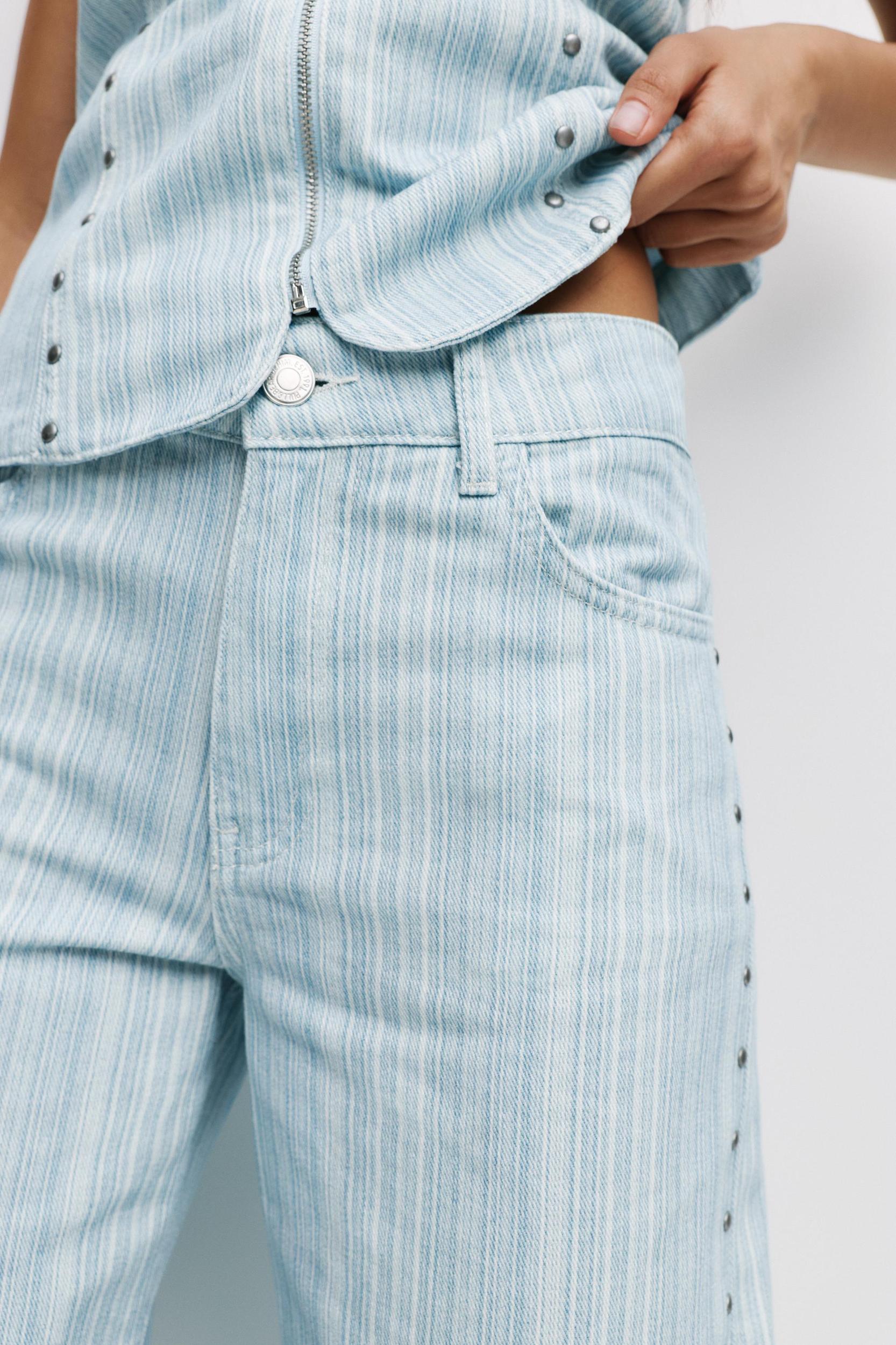 Straight-leg striped jeans Product Image