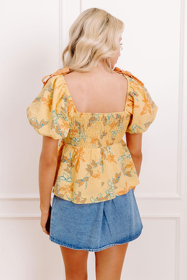 Sunny Disposition Floral Peplum Top Product Image