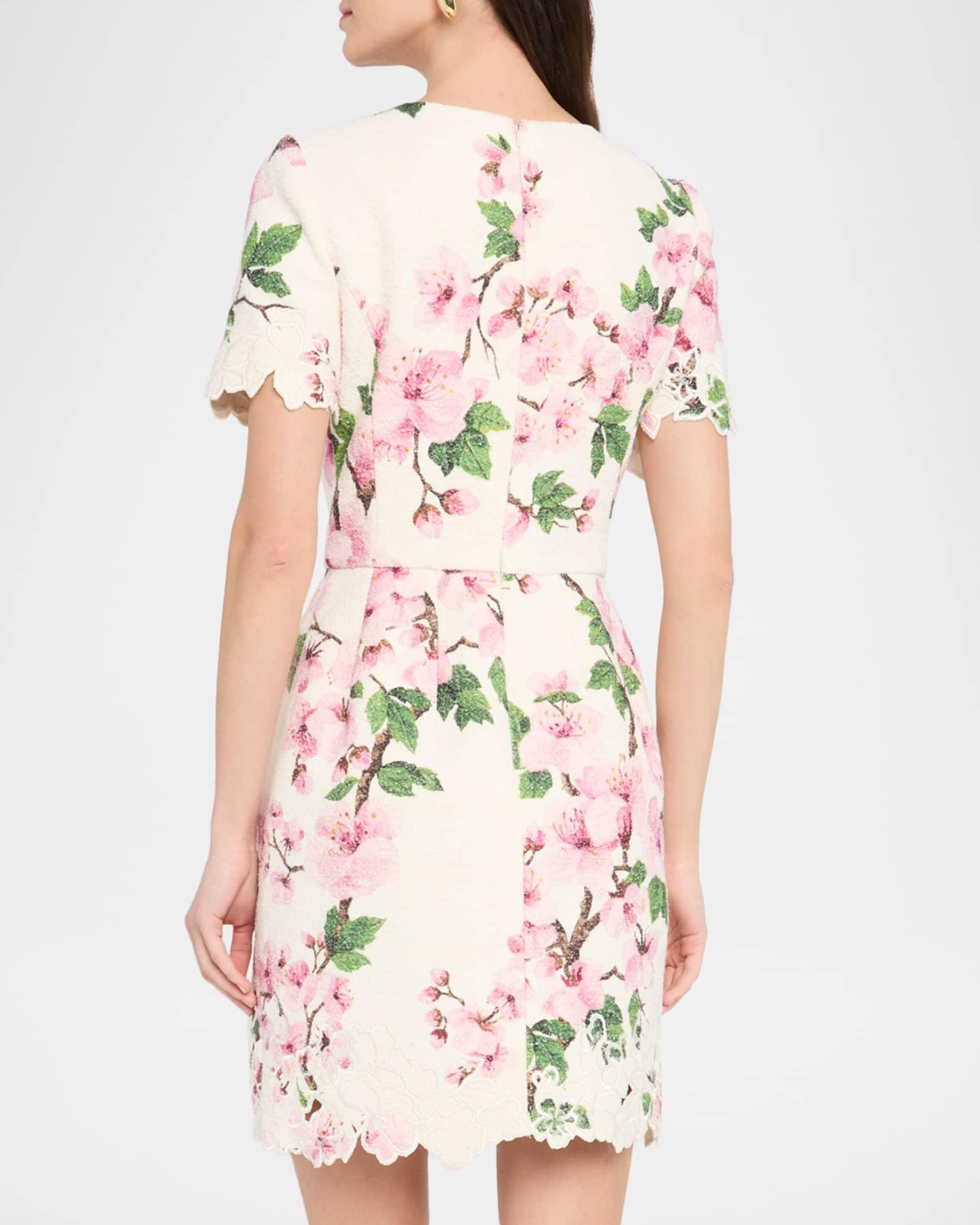 Floral Embroidered Tweed Mini Dress Product Image