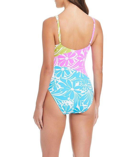 Bleu Rod Beattie Sock It To Me Surplice V-Neck Tie Wrap One Piece Swimsuit Product Image