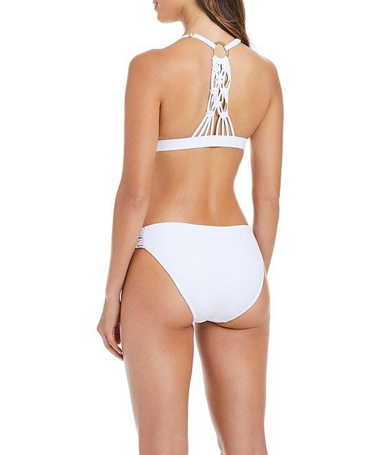 Bleu Rod Beattie La Cote D'Azur Solid Side Macrame Hipster Swim Bottom Product Image
